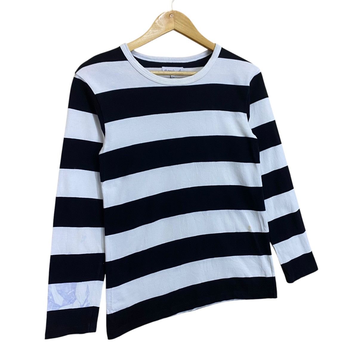 agnes b. Vintage 90s Agnes B Stripe Longsleeve Shirt Size XS / US 0-2 / IT 36-38 - 2 Thumbnail