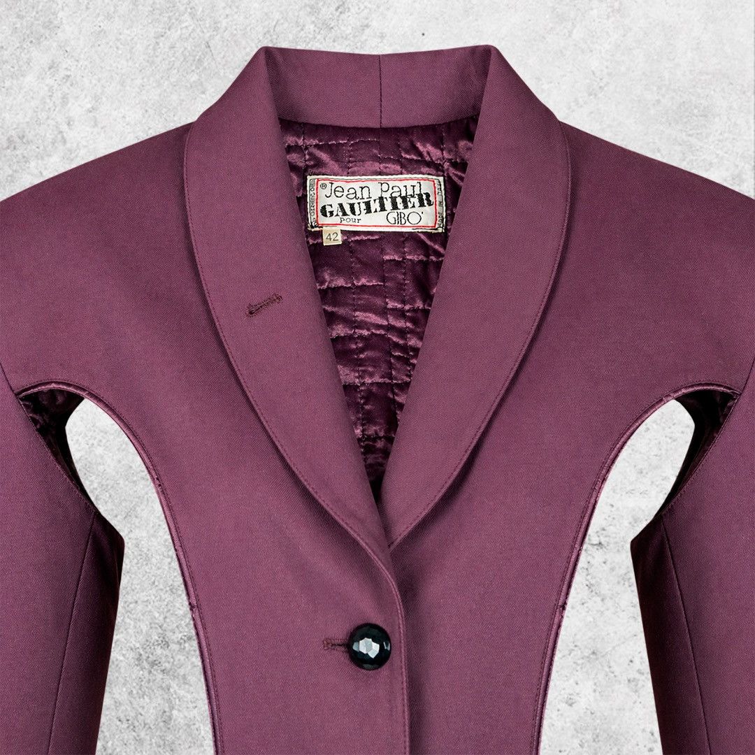 Jean Paul Gaultier Jean Paul Gaultier Pour GIBO Vintage 80s Cut-Out Cage Blazer Size L / US 10 / IT 46 - 8 Thumbnail