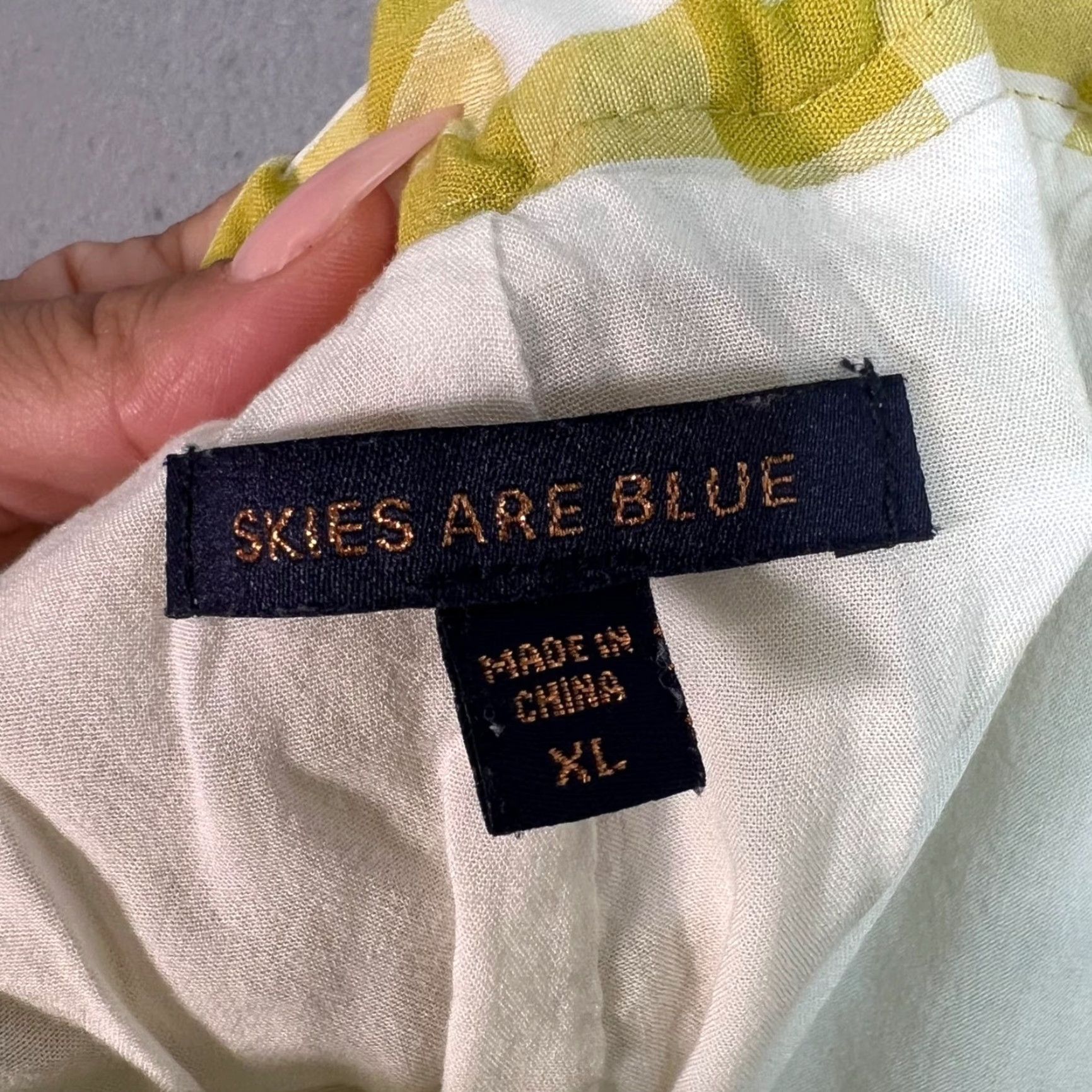 Vintage Skies Are Blue Yellow Gingham Ruched Skirt Womens XL Size Mini Short Summer Spring Streetwear Casual Womens Skies Are Blue Size 40" / US 18 - 3 Thumbnail