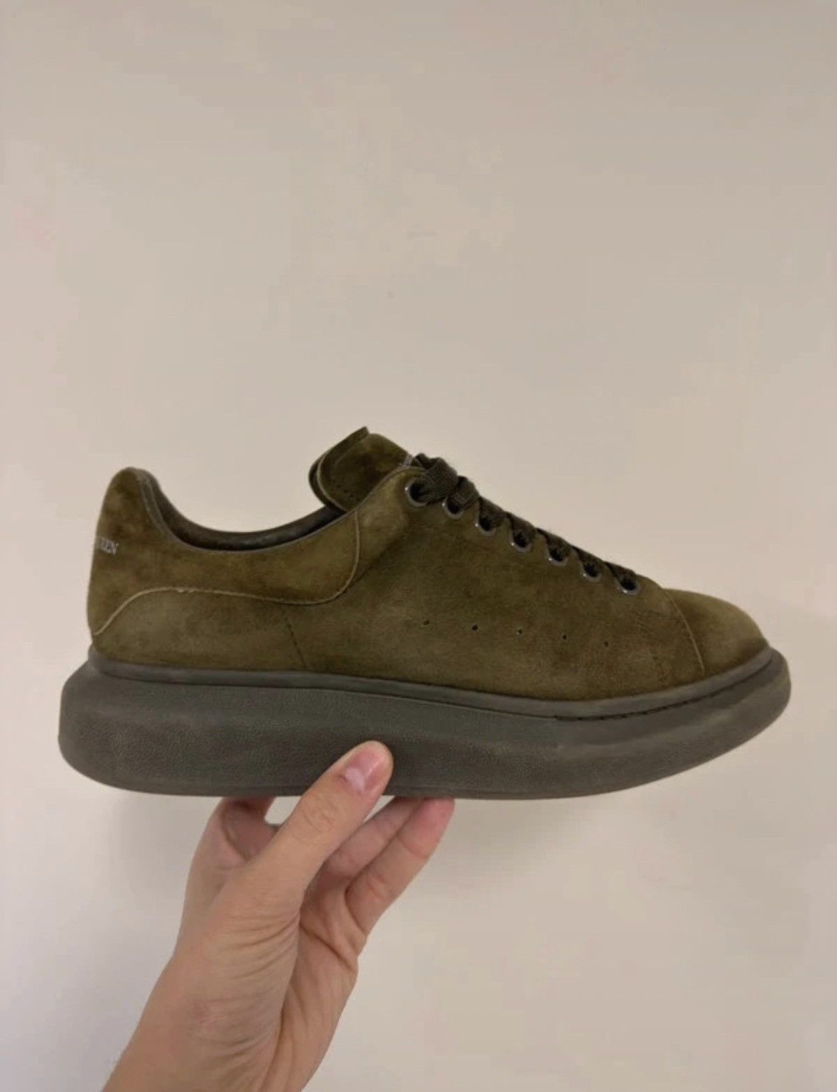 Alexander McQueen Alexander McQueen Tonal Suede Wedge Sole khaki Size US 8.5 / EU 41-42 - 2 Thumbnail