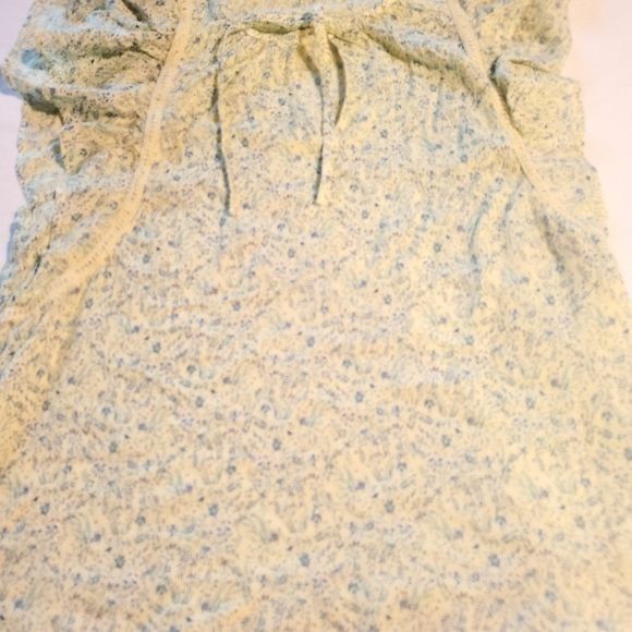 Lucky Brand Lucky Brand Yellow Blue Floral Smock Short Sleeve Sz. M Top Size M / US 6-8 / IT 42-44 - 6 Thumbnail
