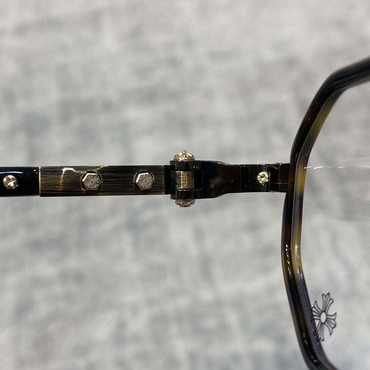 Chrome Hearts CHROME HEARTS TATTERS Dark Tortoise/Antique Gold Size ONE SIZE - 12 Thumbnail