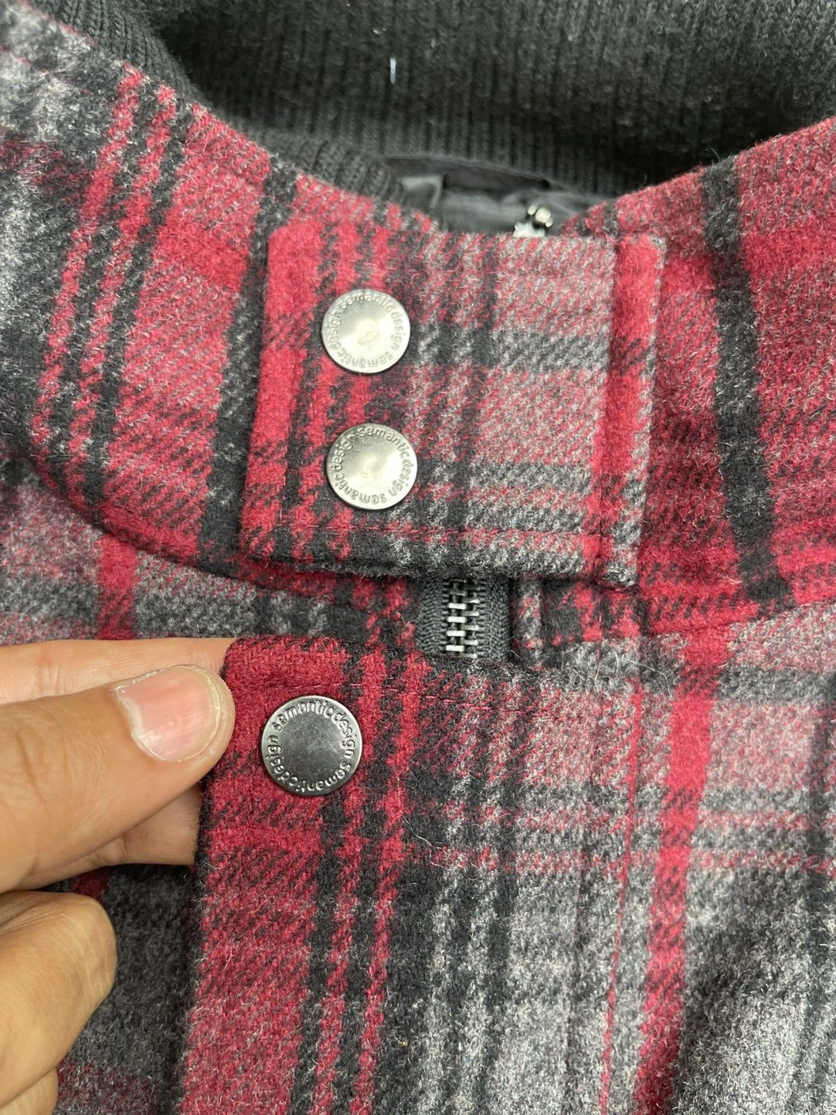 semanticdesign Semantic Design Plaid Zip Jacket w/ Ribbed Collar & Cuffs Size S / US 4 / IT 40 - 5 Thumbnail