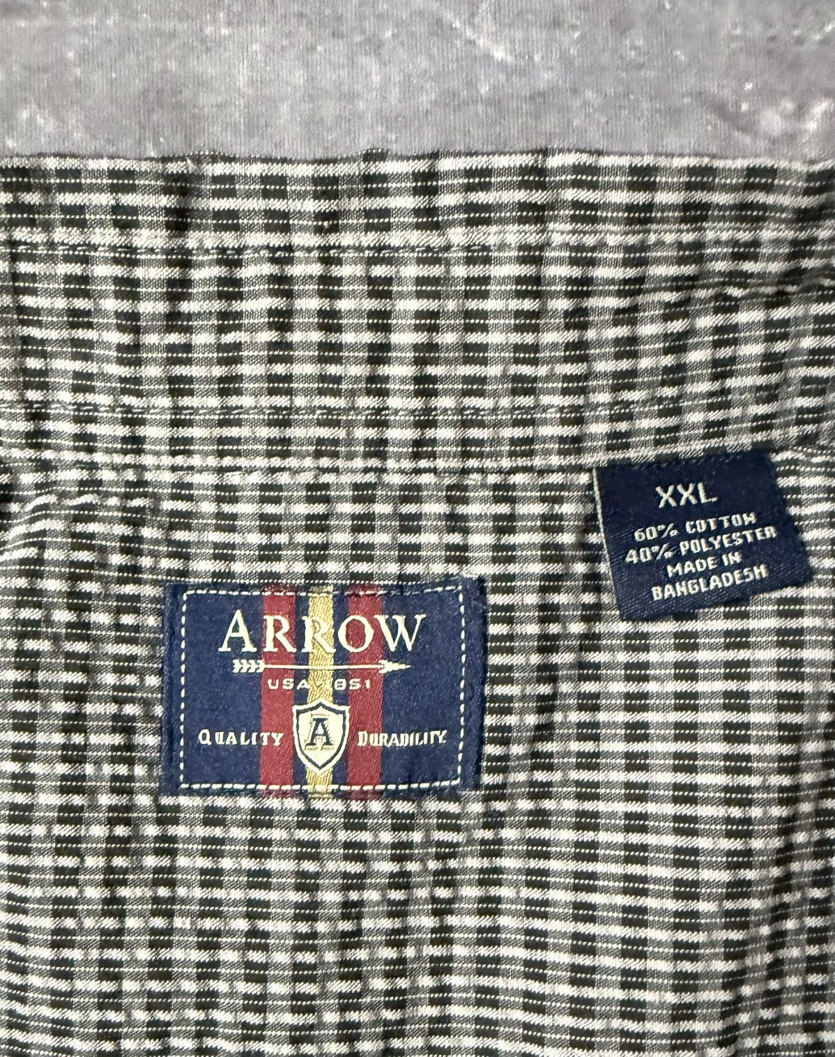 Arrow Vintage Arrow Seersucker Short Sleeve Buttondown Shirt (XXL) Size US XXL / EU 58 / 5 - 5 Thumbnail