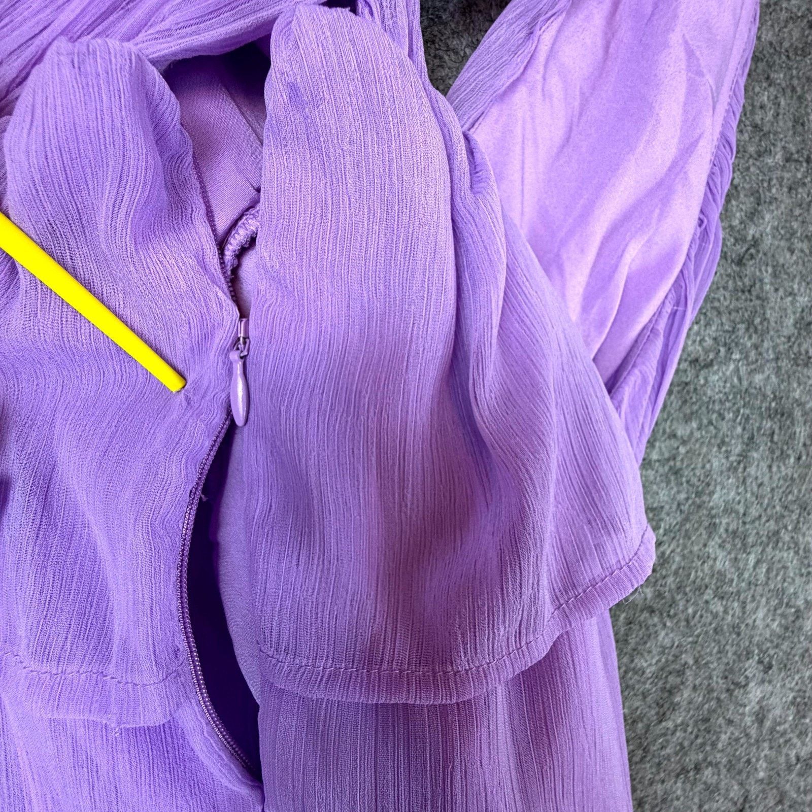 Asos Asos Design Dress Womens 10 Purple Pleated Tiered Boho Fairy Size L / US 10 / IT 46 - 7 Thumbnail