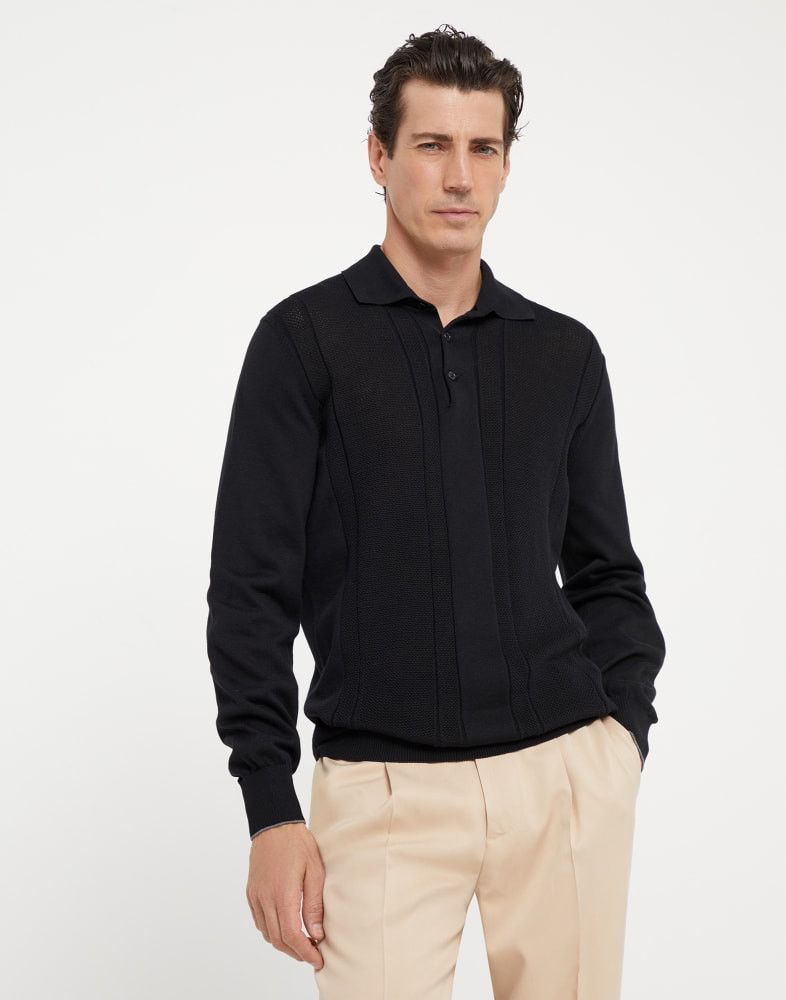 Brunello Cucinelli o1w1db10825 Polo Sweater in Black Size US S / EU 44-46 / 1 - 1 Thumbnail