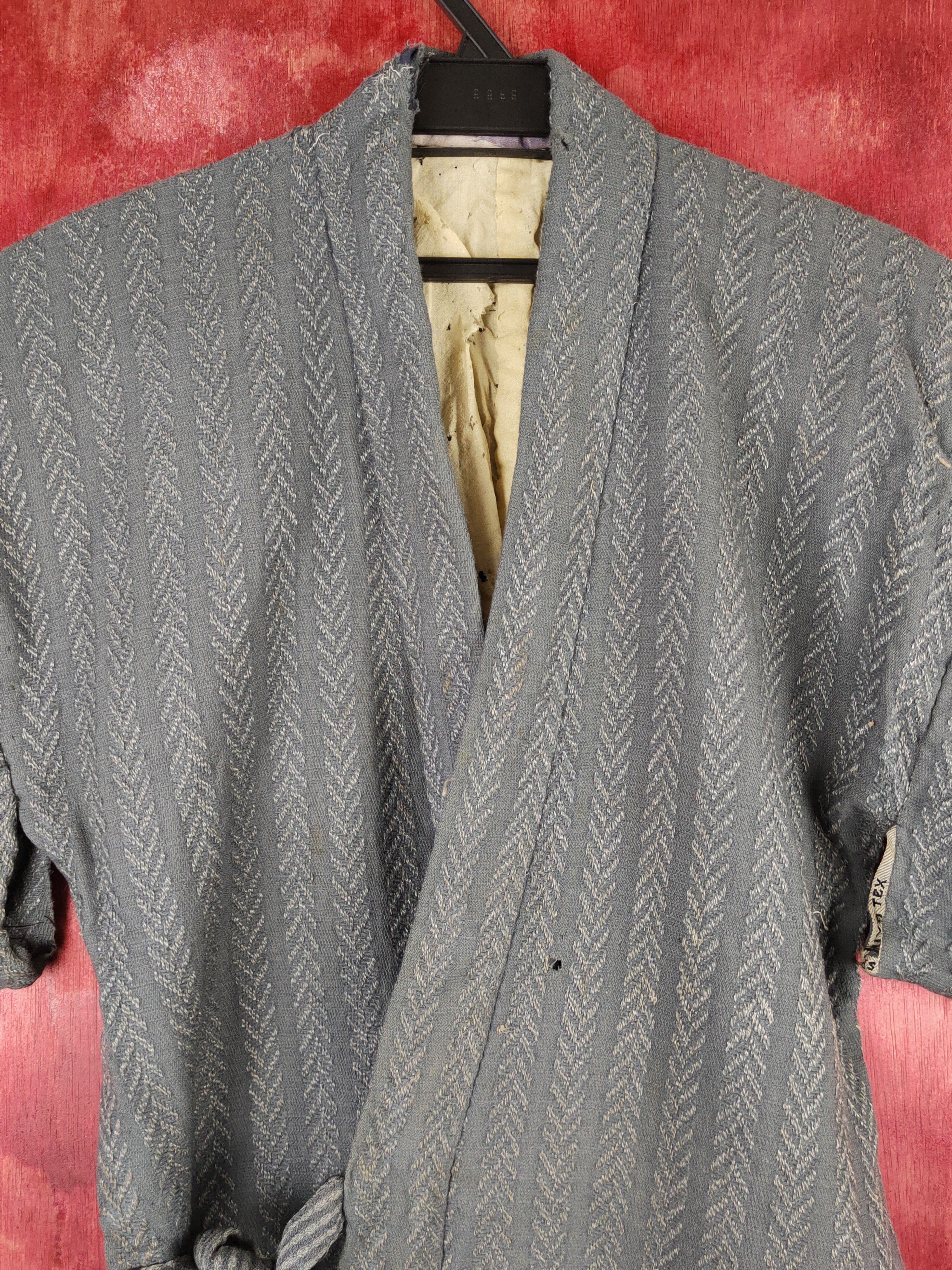 Komono Special Chiyotex vintage japan Dark Gray Kimono #S1364 Size US L / EU 52-54 / 3 - 2 Thumbnail
