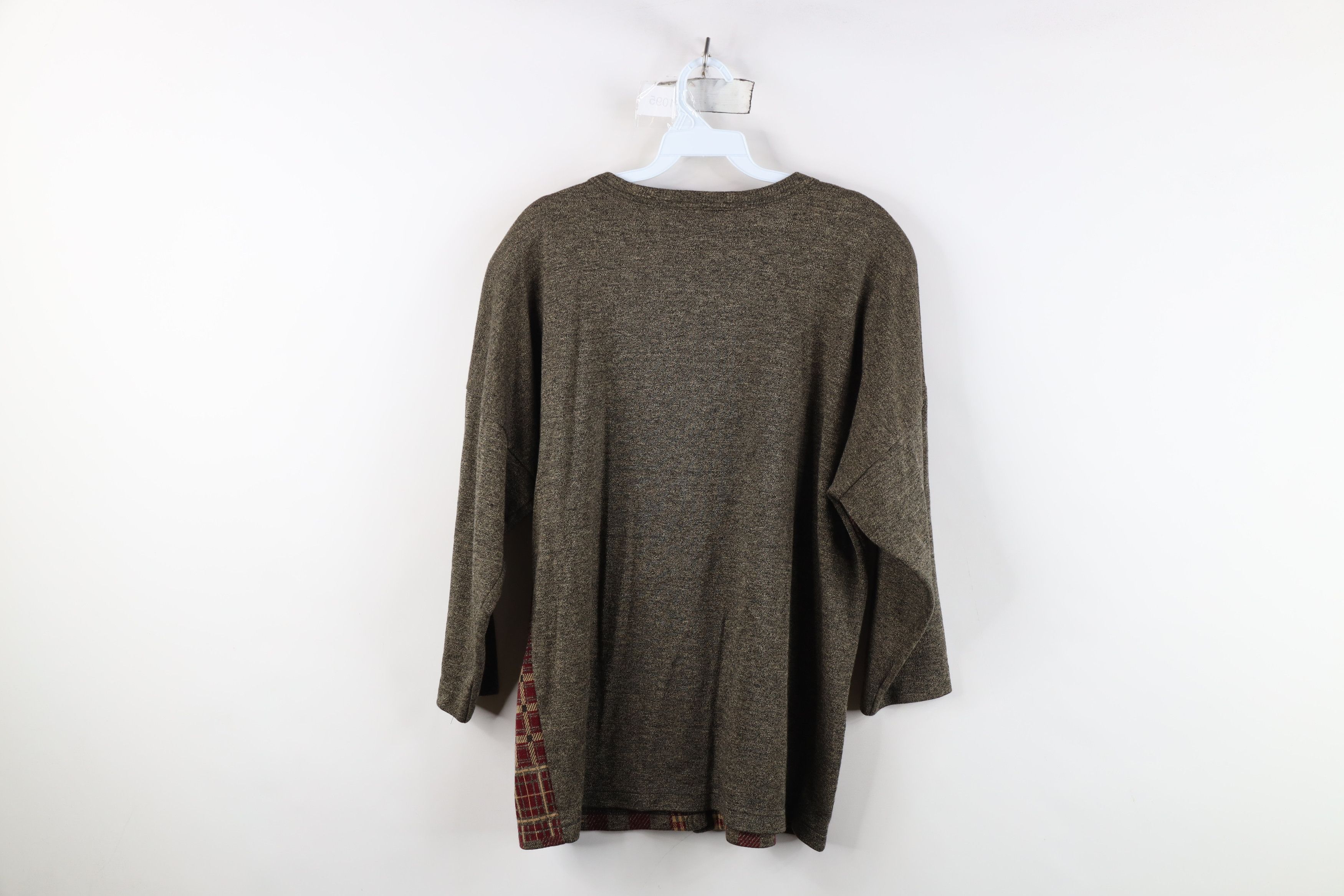 Vintage Vintage 90s Streetwear Patchwork Knit Cardigan Sweater Size XL / US 12-14 / IT 48-50 - 9 Thumbnail