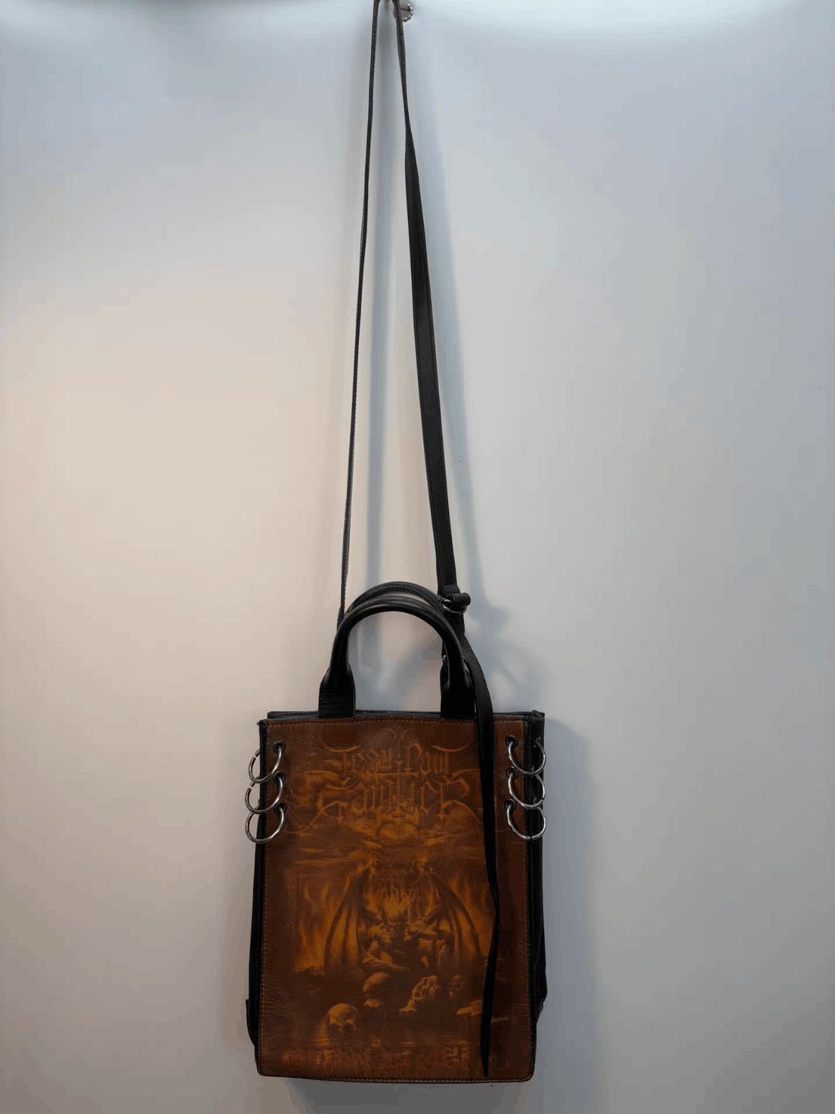 Jean Paul Gaultier Jean Paul Gaultier 01SS Devil Print Shoulder Tote Bag-2508 Size ONE SIZE - 3 Thumbnail