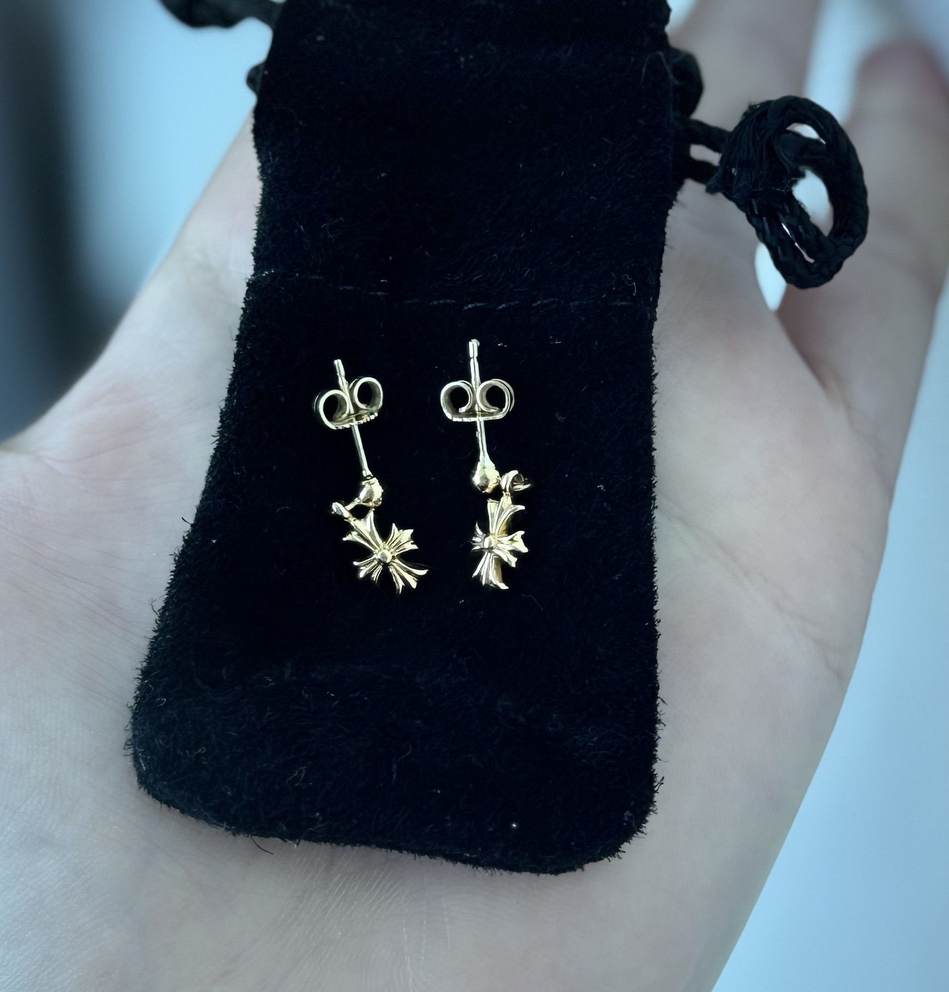 Chrome Hearts CHROME HEARTS TINY E 22K EARRINGS Size ONE SIZE - 2 Thumbnail