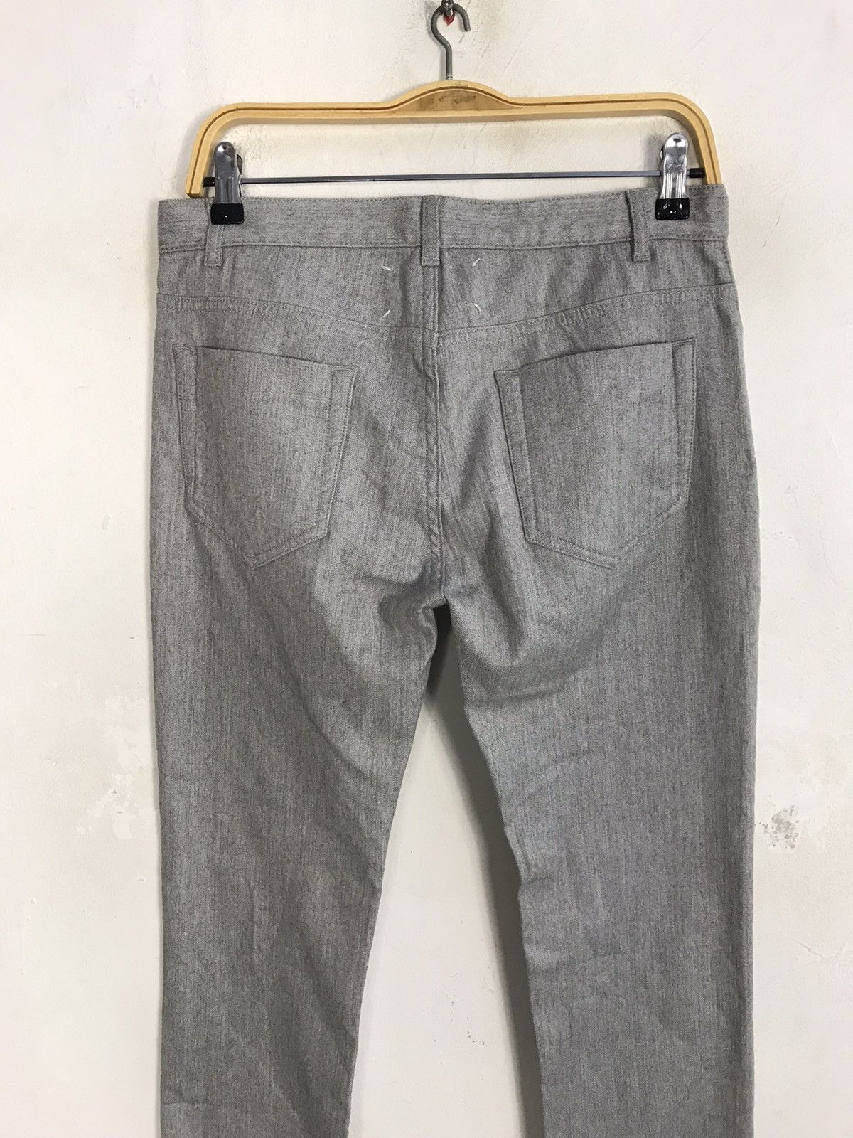 Designer Maison Martin Margiela 14 Grey Denim Buttonfly Straight Cut Size US 30 / EU 46 - 4 Thumbnail
