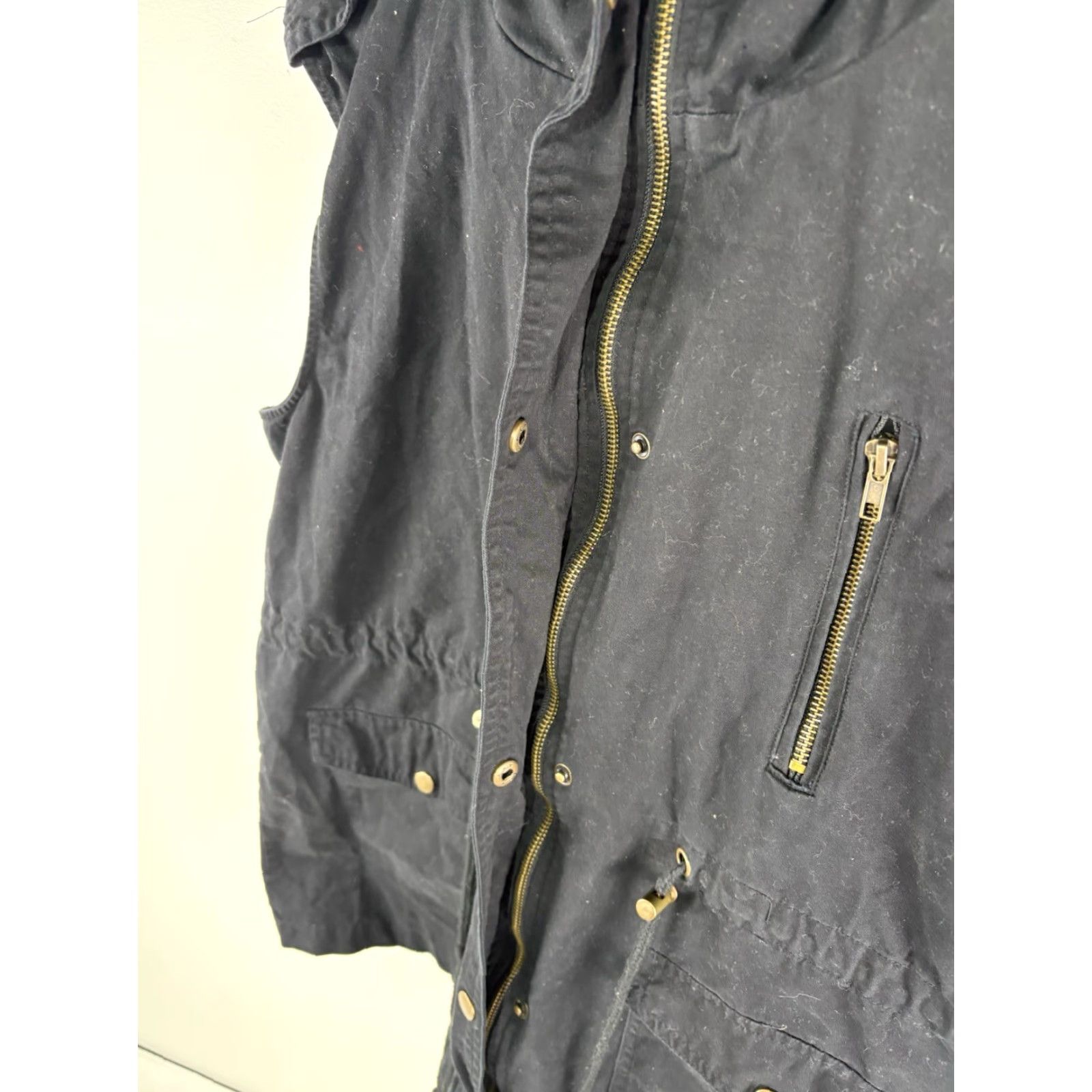 Vintage VINTAGE Zenana Outfitters Utility Vest Women’s Cotton Hooded Sleeveless Size 1X Black Casual Travel Workwear Size XL / US 12-14 / IT 48-50 - 4 Thumbnail