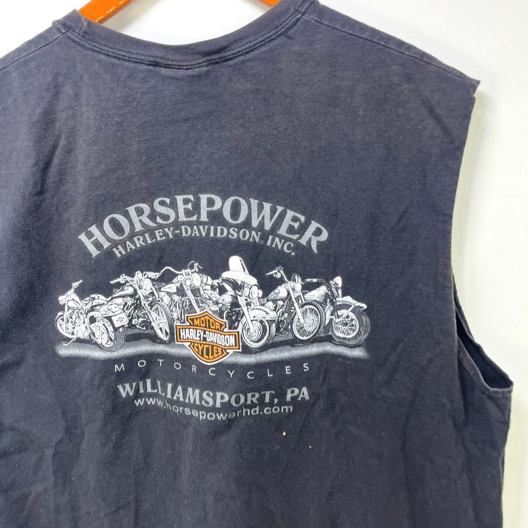 Harley Davidson VINTAGE Harley-Davidson Sleeveless Shirt XL Black Cotton 90s USA Mens T-Shirt Size US XL / EU 56 / 4 - 5 Thumbnail