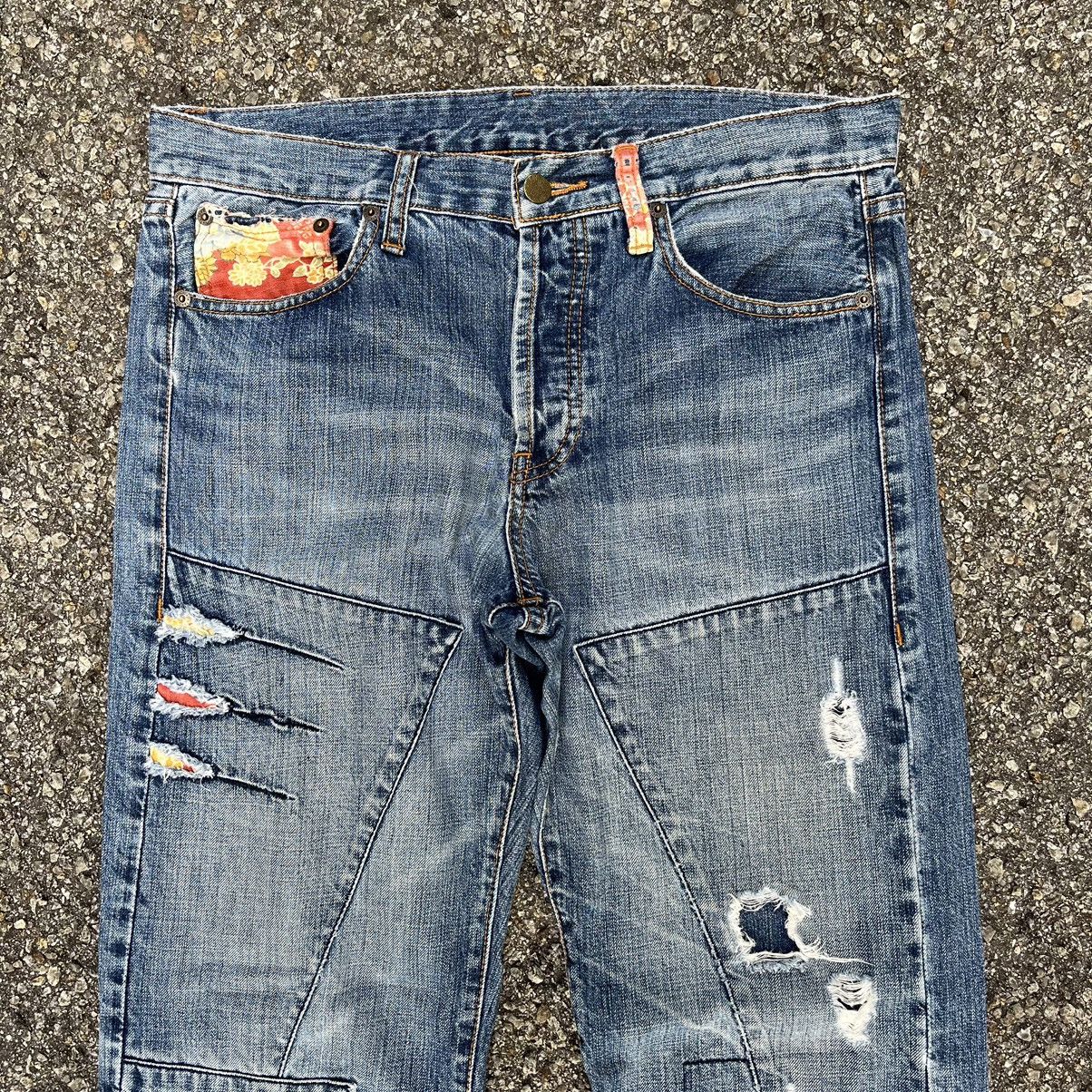 Japanese Brand Distressed Jeans Takeo Kikuchi Double Knee Denim Size US 32 / EU 48 - 3 Thumbnail