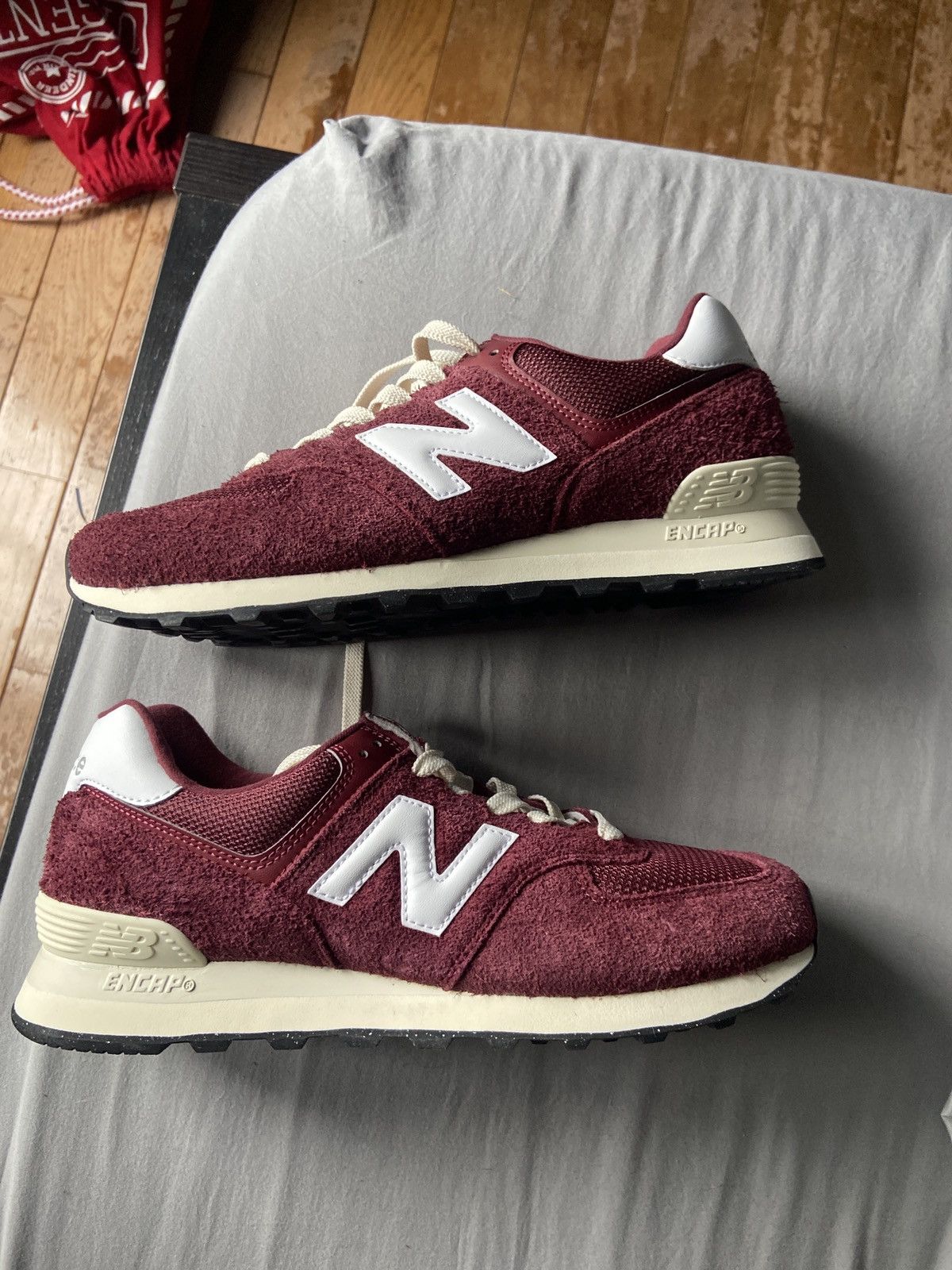 New Balance New Balance 574 (Red Suede) Size US 9 / EU 42 - 3 Thumbnail