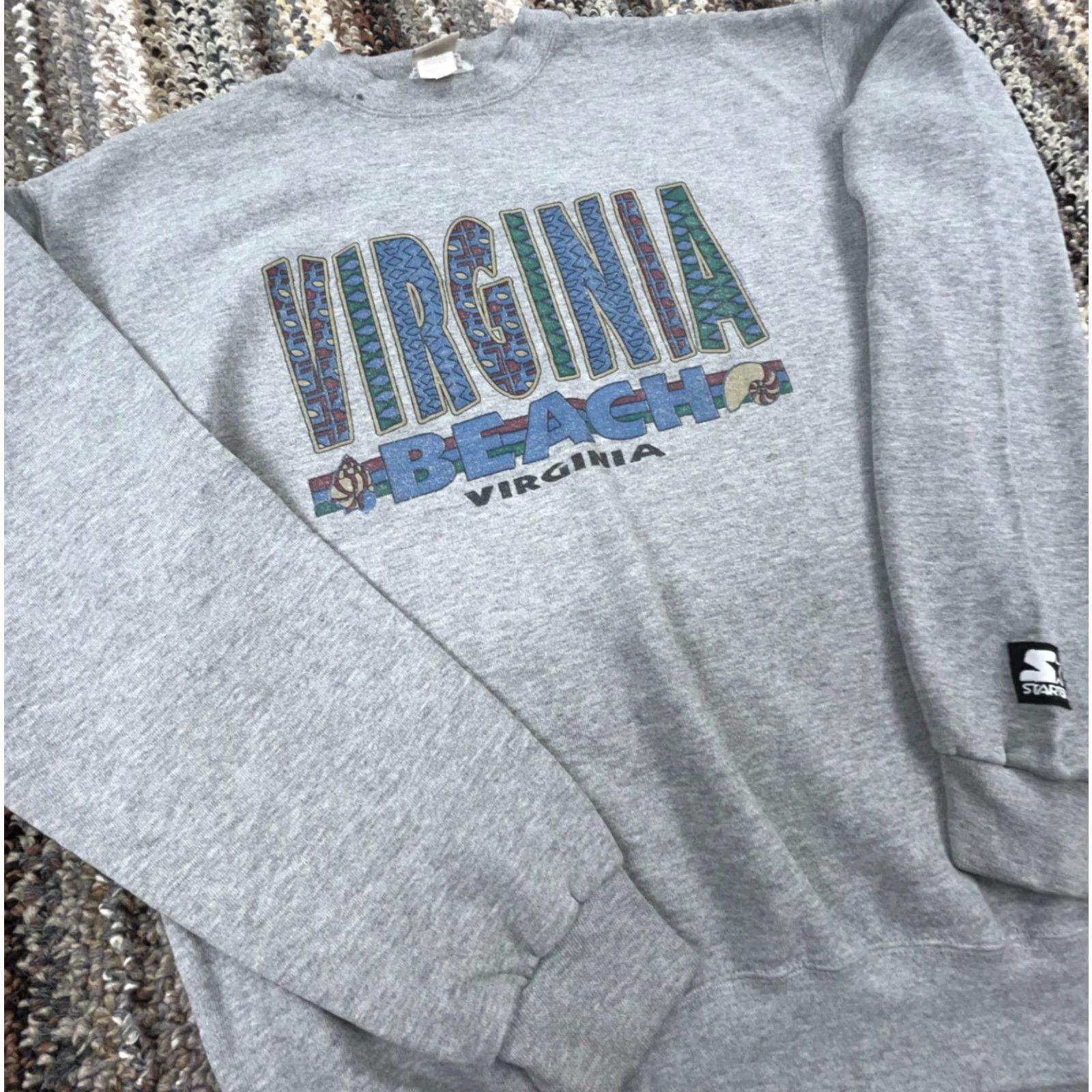 Starter VINTAGE Starter Sweatshirt Men Large Gray Crew Neck 90s Navy Military USA Classic Retro Hipster School College Shirt Size US S / EU 44-46 / 1 - 2 Thumbnail