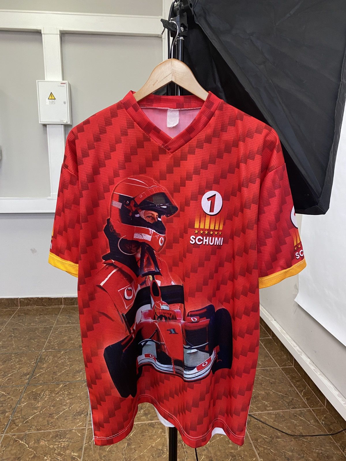 Ferrari Vintage 90s Michael Schumacher Schumi 1 Fan Jersey T-Shirt Size US L / EU 52-54 / 3 - 1 Thumbnail