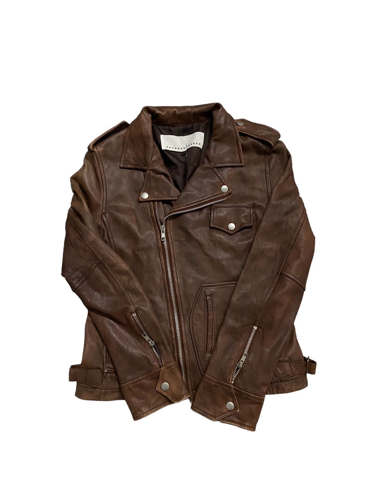 Issey Miyake × Vintage Vintage Issey Miyake Sunaokuwahara Leather Jacket Size M / US 6-8 / IT 42-44 - 3 Thumbnail