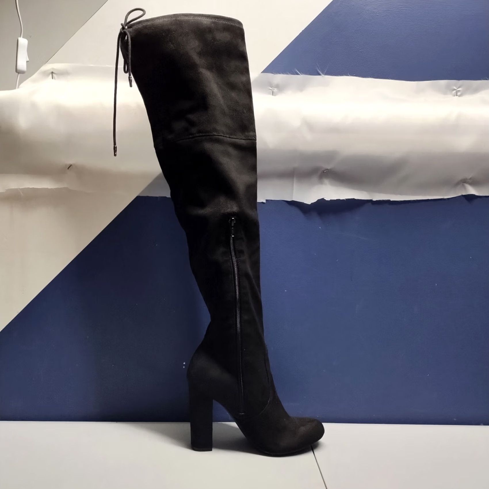 Vintage Target Olymagen Boots Womens US 7 Black Over The Knee Thigh High Pull On Size US 7 / IT 37 - 6 Thumbnail