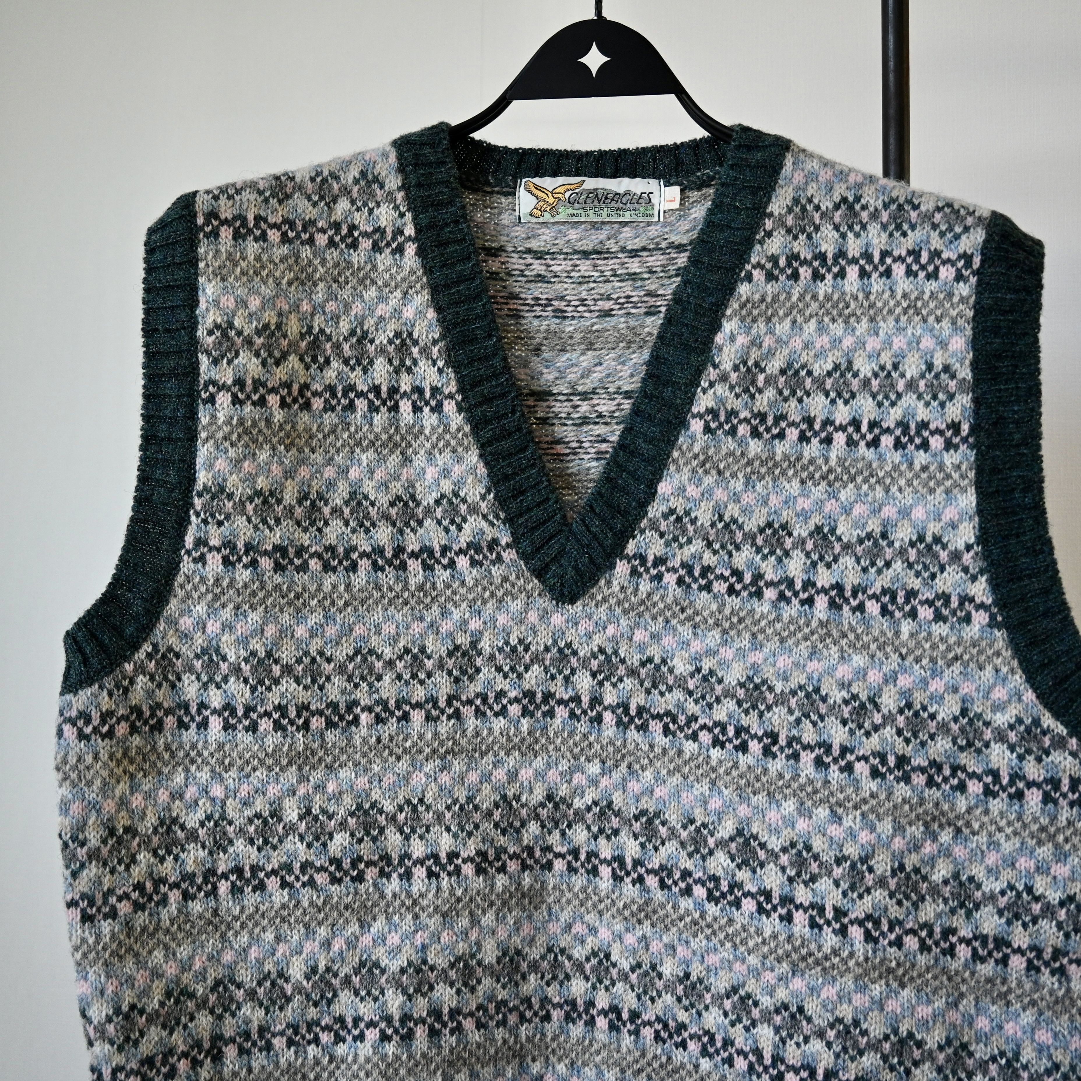Vintage VTG 1990s GLENEAGLES wool Fair Isle knit best, made in Italy Size US L / EU 52-54 / 3 - 6 Thumbnail