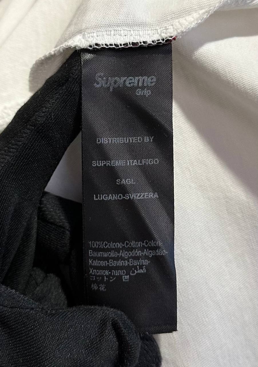 Supreme SUPREME grip t shirt classic white red logo cotton t shirt Size US M / EU 48-50 / 2 - 9 Thumbnail
