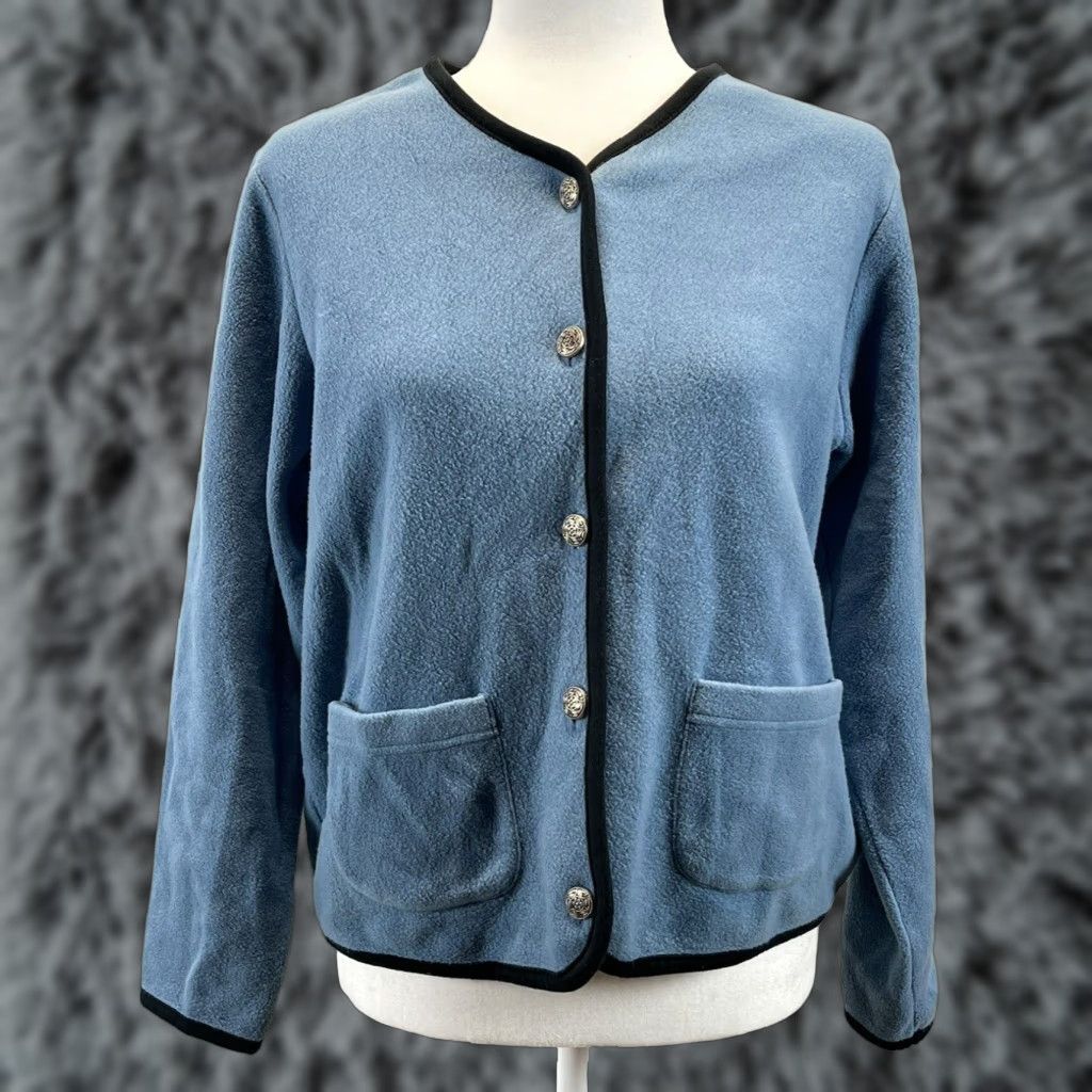 Vintage VINTAGE L.L. Bean Fleece Jacket Blue Women's Small Cotton Blend Size S / US 4 / IT 40 - 1 Thumbnail