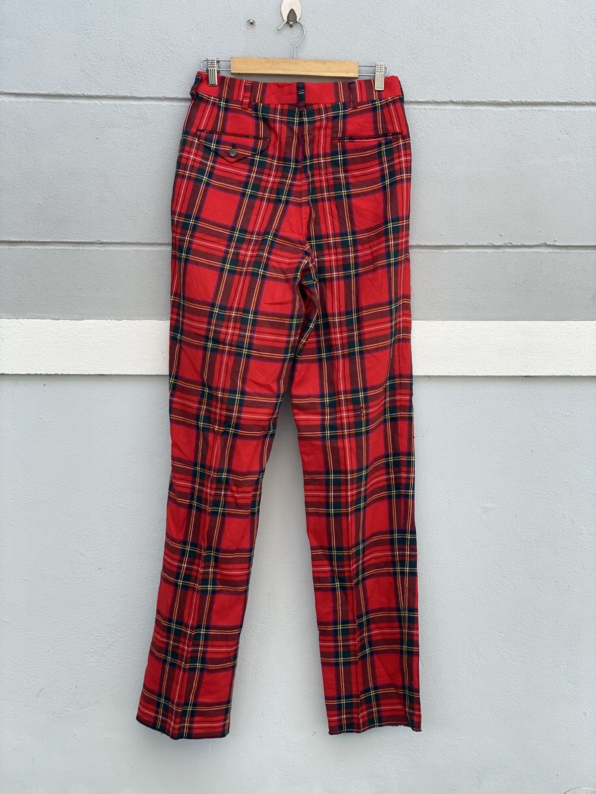 Other Vintage Y2K Plaid Tartan Trousers | Red Black High Rise Size US 30 / EU 46 - 4 Thumbnail