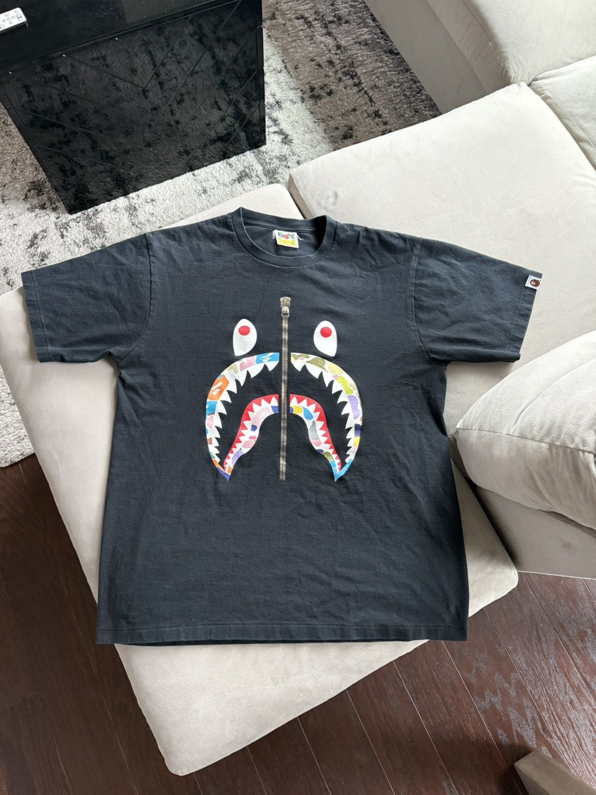 Bape Bape Multi Shark Tee Sz XL Size US XL / EU 56 / 4 - 3 Thumbnail