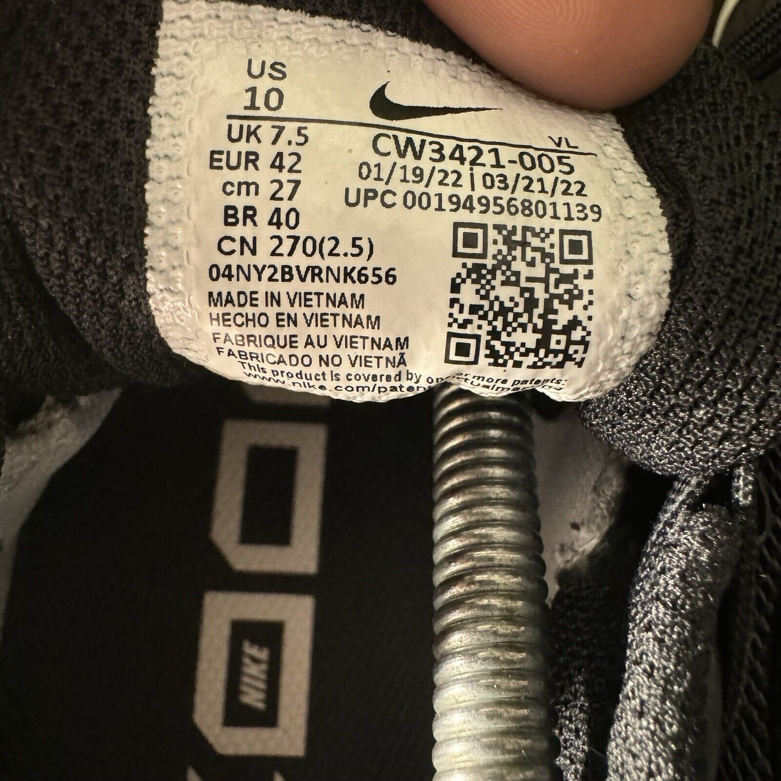 Nike Size 10 - Nike Zoom Winflo 8 Black White W Size US 10 / IT 40 - 7 Thumbnail