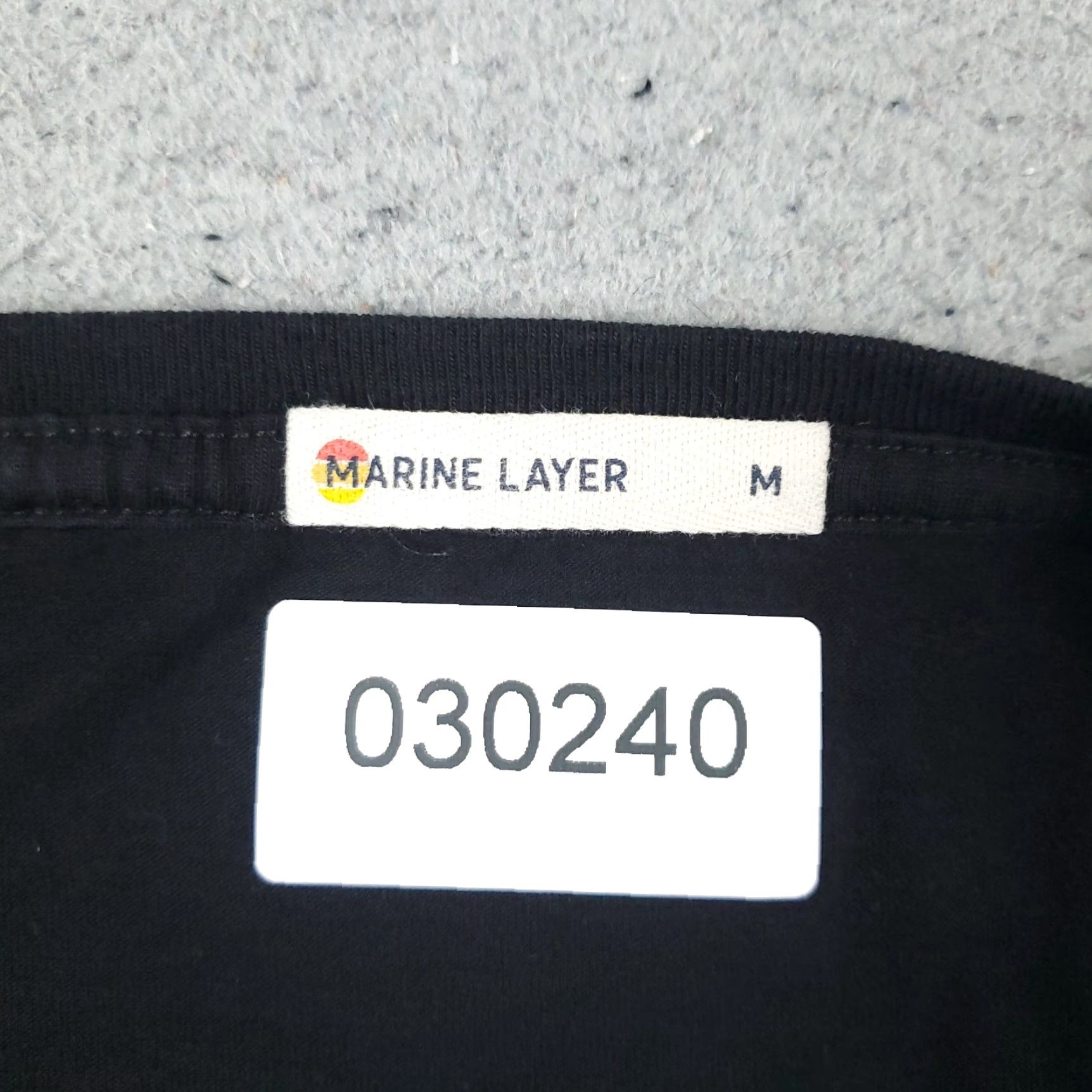 Marine Layer Marine Layer T Shirt Mens Medium Black Crew Neck Short Sleeve Classic Logo Cotton Unisex Adults Summer Everyday Regular Fit Size US M / EU 48-50 / 2 - 8 Thumbnail