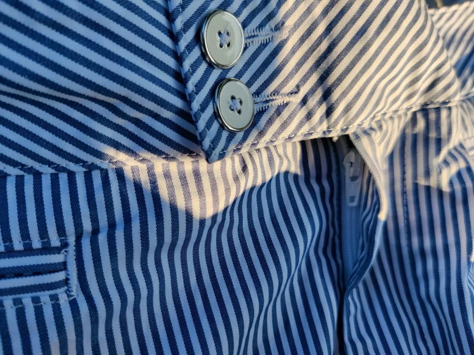 Bobby Jones Bobby Jones Shorts Womens Size 10 White Blue Pinstripe Cotto Size 32" / US 10 / IT 46 - 12 Thumbnail