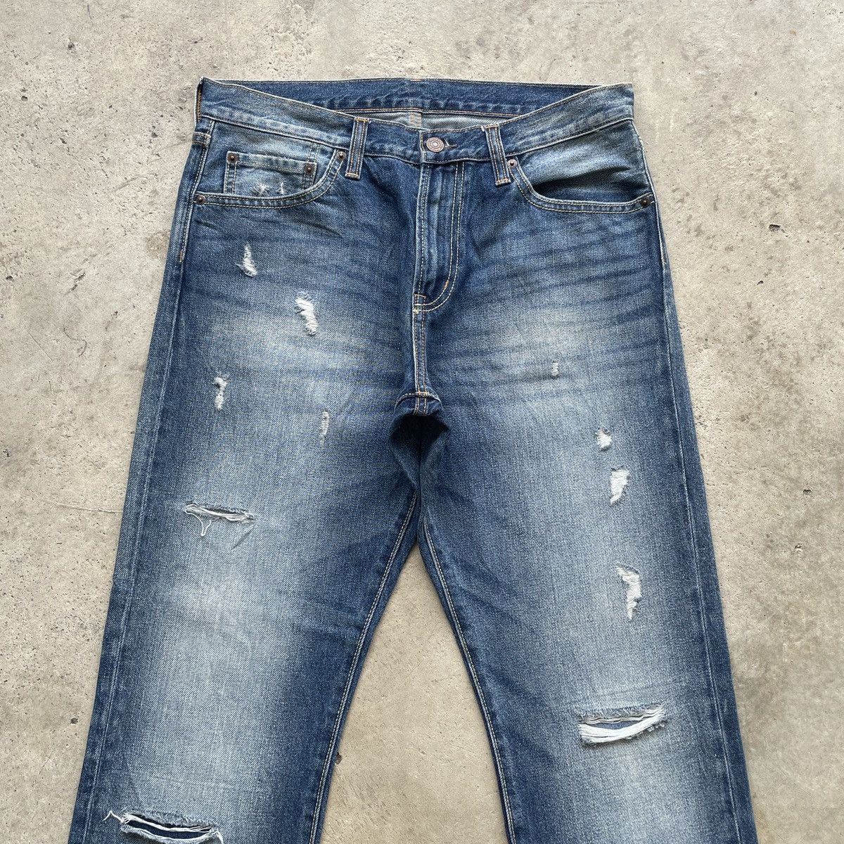 Japanese Brand Vintage Japanese Jeans Distressed Stonewashed Faded Pants Size US 33 - 3 Thumbnail
