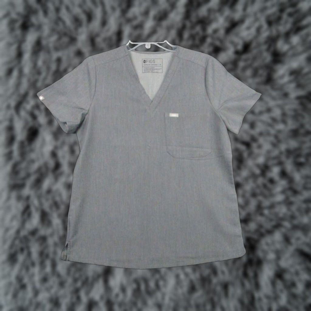 Vintage FIGS Technical Collection Gray Catarina Scrubs V-Neck Top Medium Uniform Gray Shirt Unisex Medical Size US M / EU 48-50 / 2 - 1 Thumbnail