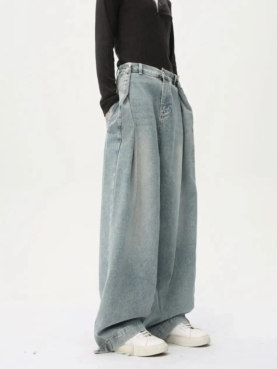 Japanese Brand Retro loose high street straight leg jeans Size US 32 / EU 48 - 3 Thumbnail