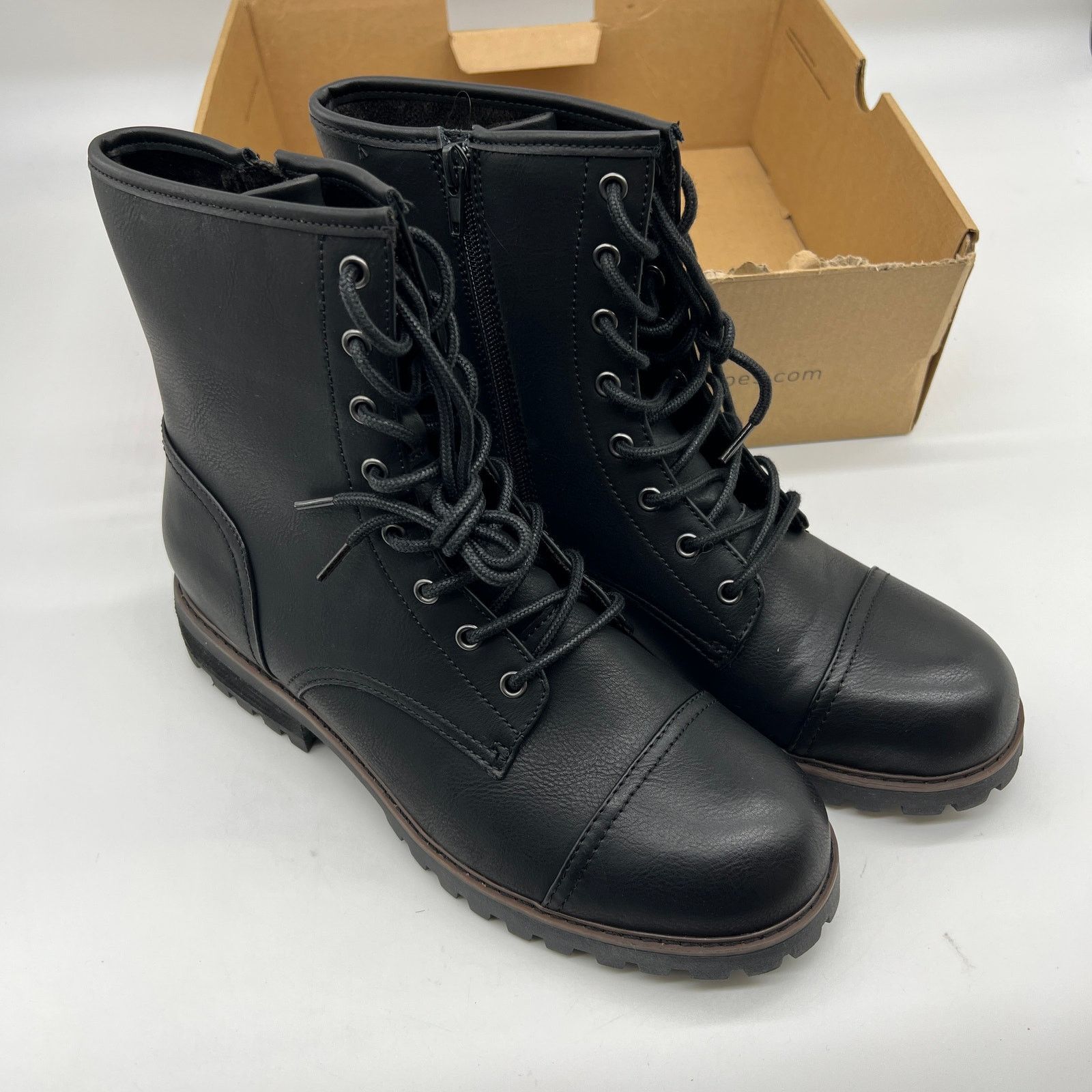 Other B.O.C Combat Boots Women's 9.5 M Black Faux Leather Boots Size US 9.5 / IT 39.5 - 1 Thumbnail
