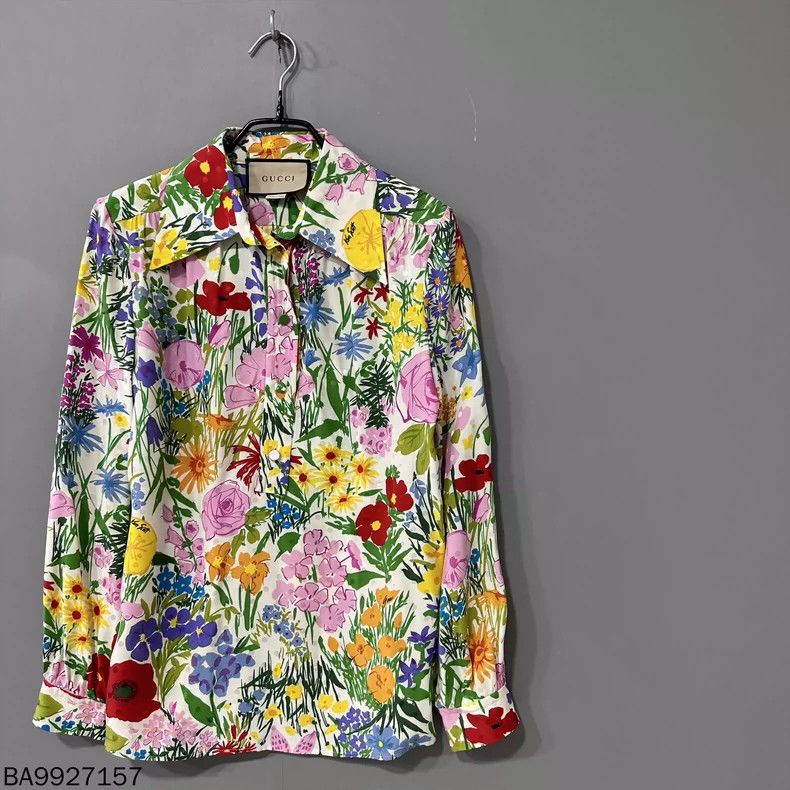 Gucci Gucci Size 38 Dark ripple dot double G floral full print sh Size US XXS / EU 40 - 2 Thumbnail