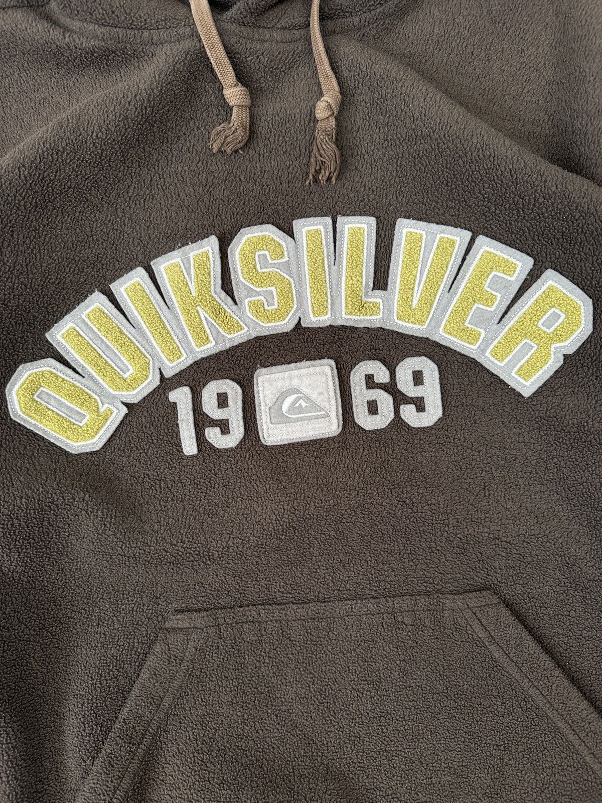 Quiksilver QUIKSILVER Vintage Y2K Brown Fleece Hoodie Big Logo Size XL Size US XL / EU 56 / 4 - 6 Thumbnail