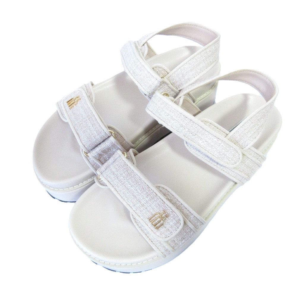 herlipto Trois Tweed Platform Sandals 36