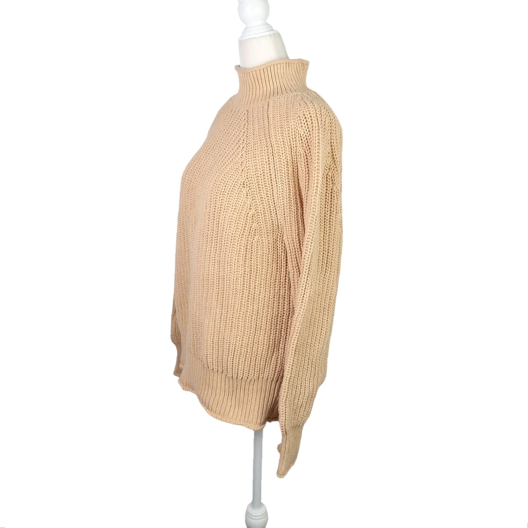 J.Crew J. Crew Sweater Shirt Womens Small Tan Cotton Mock Neck Chunky Knit Pullover Casual 100% Cotton Women’s Small Tan Mock Neck Knit Sweatshirt Size S / US 4 / IT 40 - 3 Thumbnail