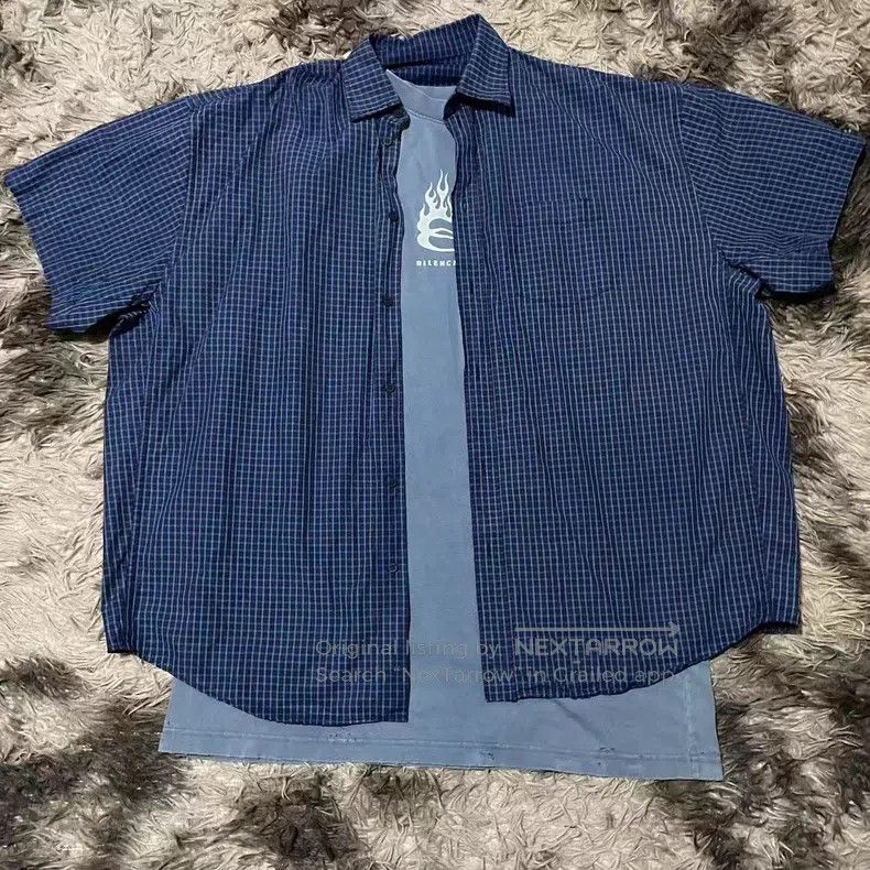 Balenciaga Balenciaga Fake two-piece checkered shirt short-sleeve Size US M / EU 48-50 / 2 - 1 Thumbnail