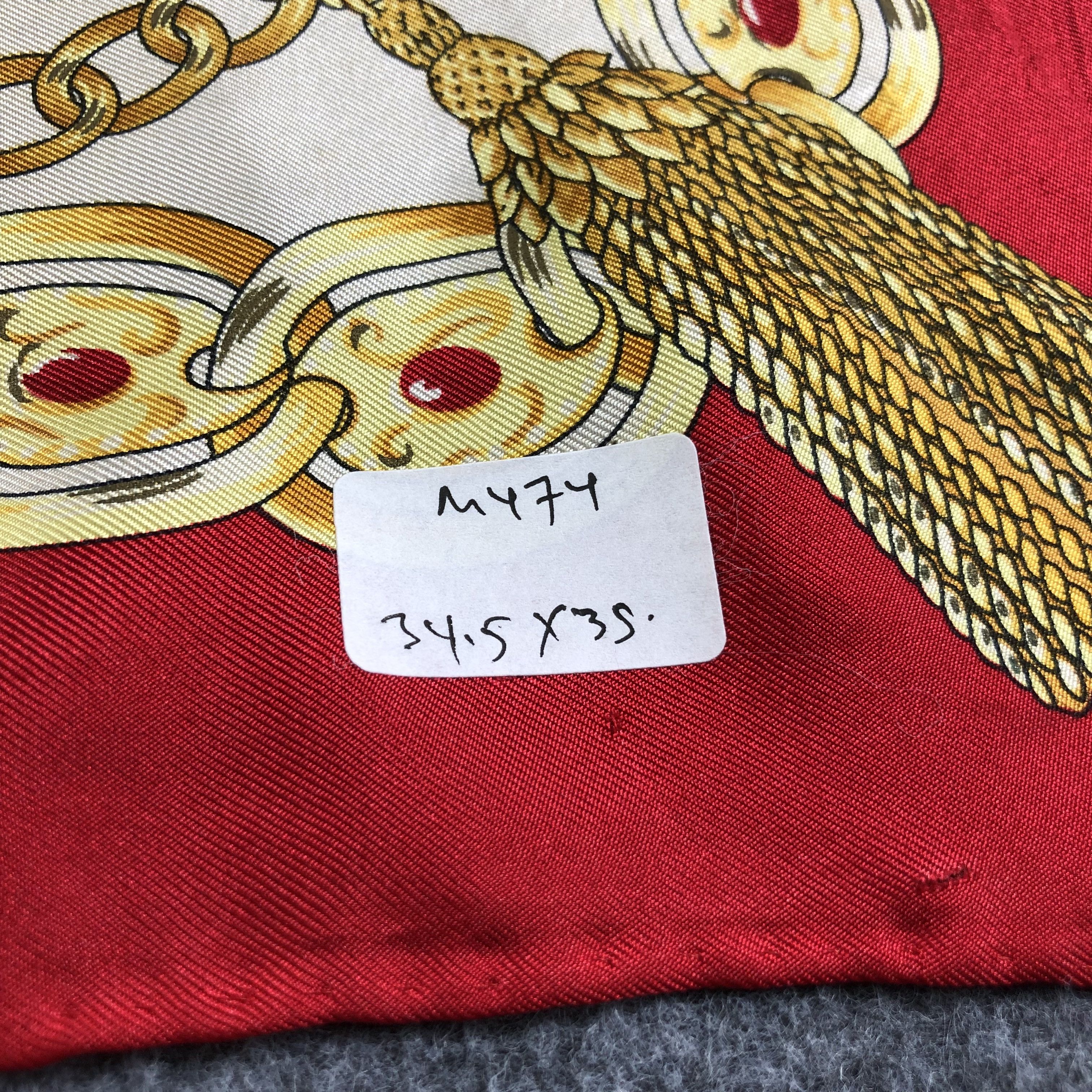 Vintage Vivi Fleurs Luxury Gold Chains Silk Scarf M474 Size ONE SIZE - 13 Thumbnail