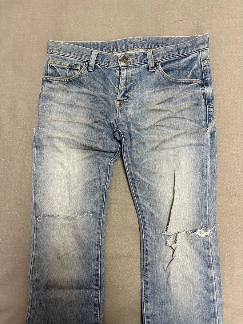 Yohji Yamamoto Vintage Light Blue Distressed Denim Jeans-2506 Size 31" - 5 Thumbnail