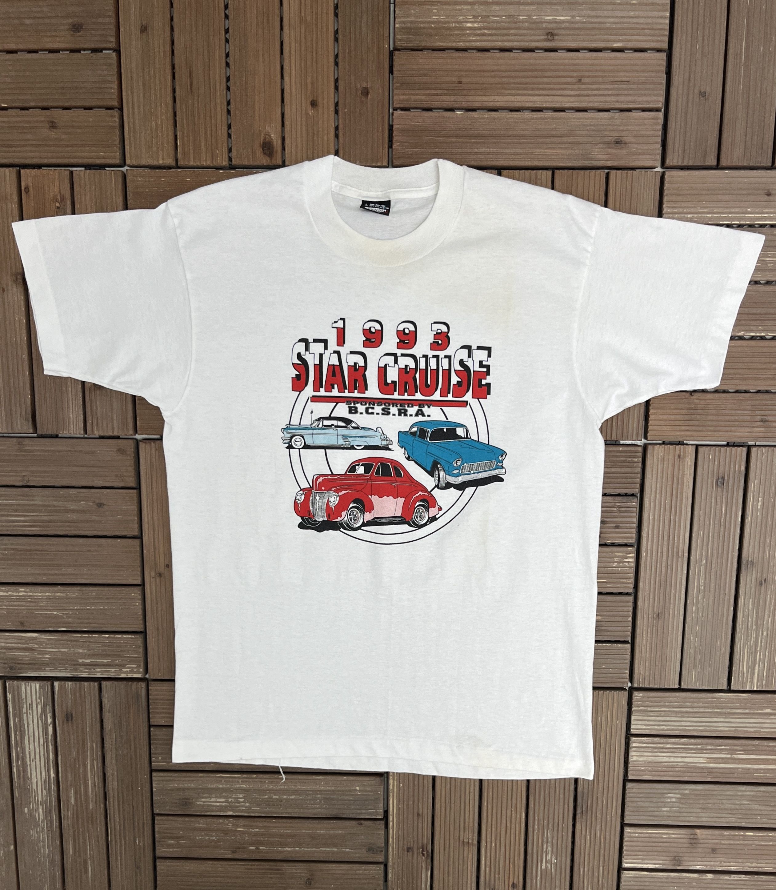 Vintage 1993 Star Cruise Car Show Vintage White T-Shirt Tee Size US L / EU 52-54 / 3 - 1 Thumbnail
