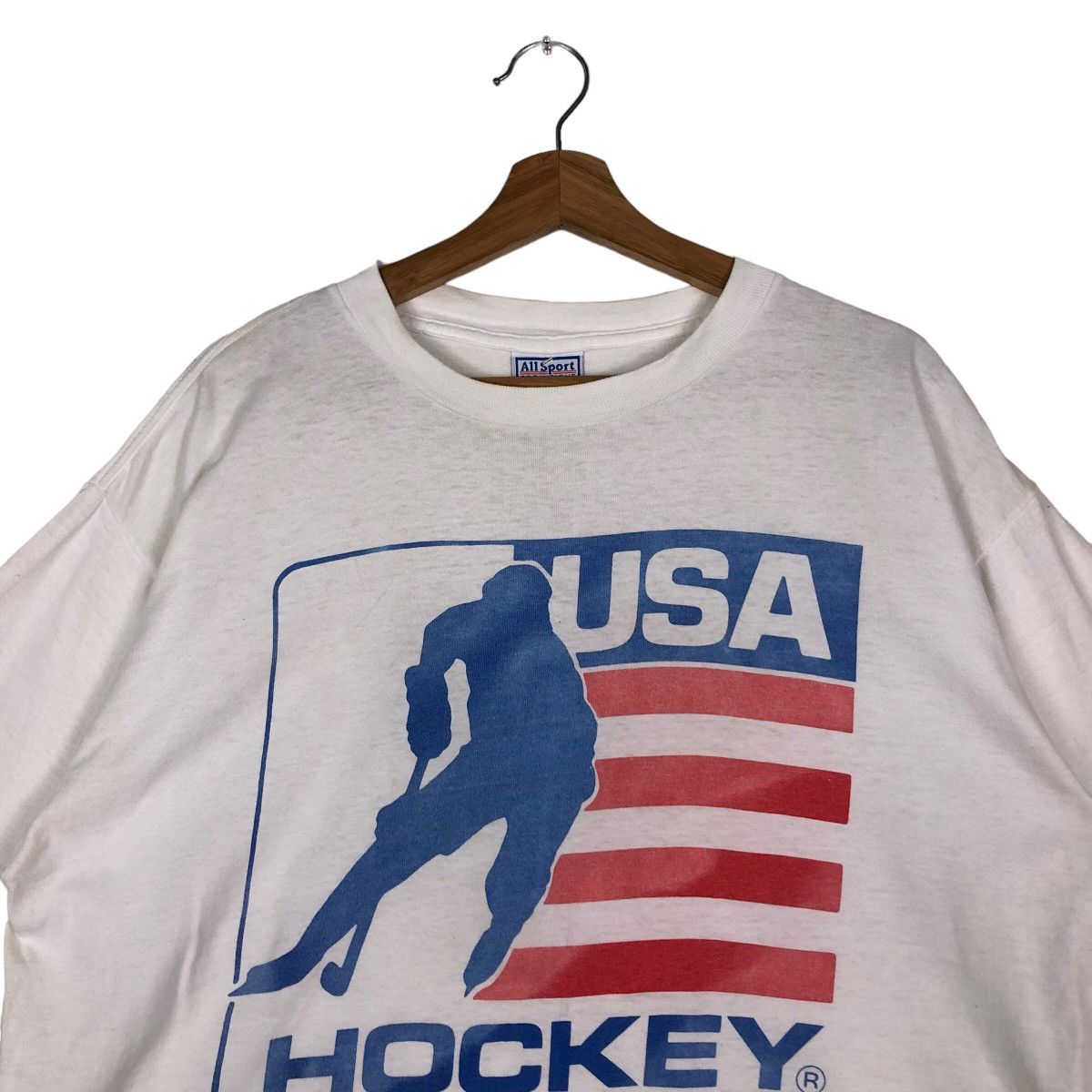 Other 🔥80’s Vintage Short Sleeve T-Shirt USA Hockey Big Logo Size US XL / EU 56 / 4 - 3 Thumbnail