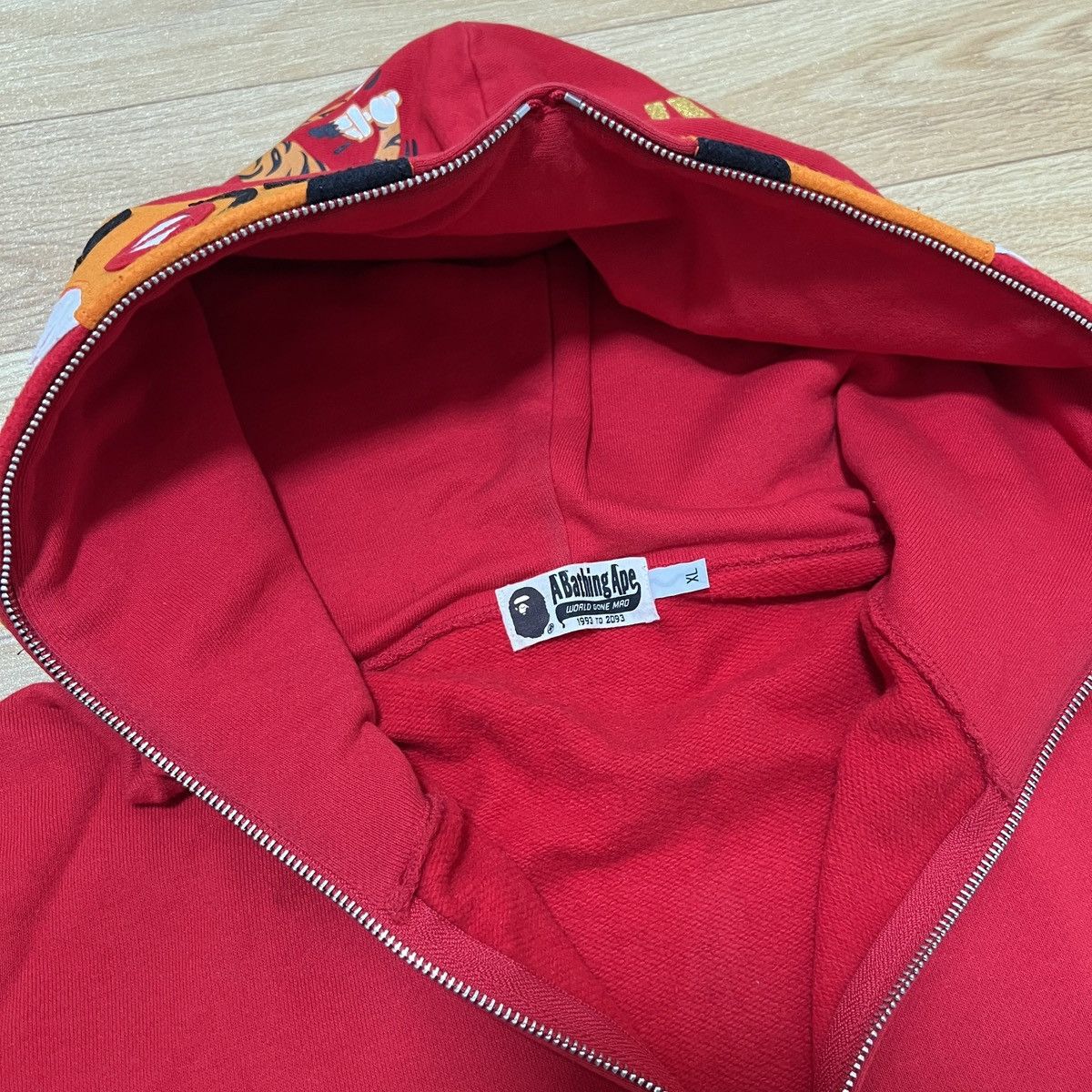 Bape 💥 Bape Red Tiger Zip Up Hoodie 💥 Size US XL / EU 56 / 4 - 8 Thumbnail