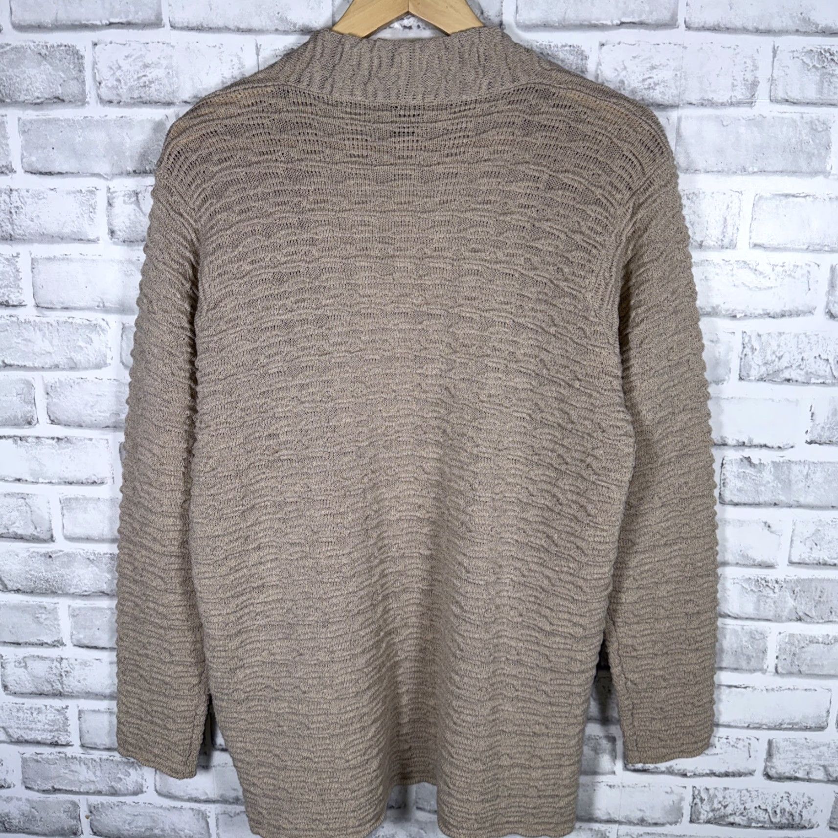 Eileen Fisher VINTAGE Eileen Fisher 100% Wool Open Sweater Womens Size M Cardigan Brown Petite Women Size M / US 6-8 / IT 42-44 - 4 Thumbnail