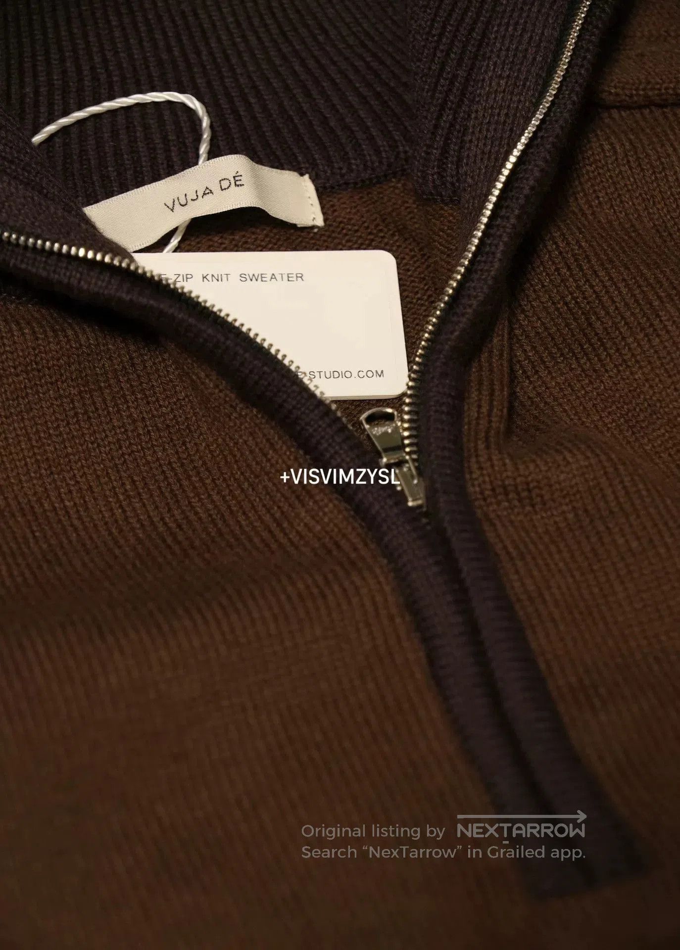 KIJIMA TAKAYUKI structured half zip knit sweater in gray. Size US S / EU 44-46 / 1 - 8 Thumbnail
