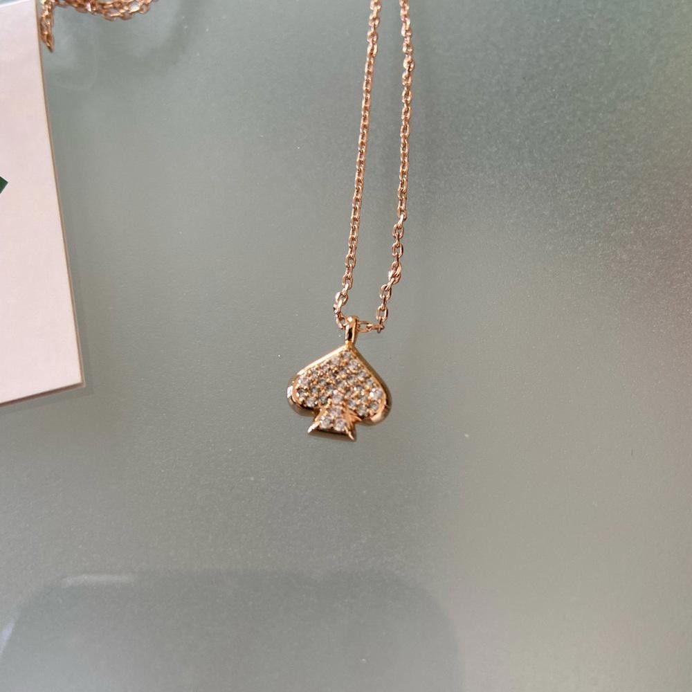 Designer Elegant Kate Spade Rose Gold Necklace with Crystal Charm Size ONE SIZE - 3 Thumbnail