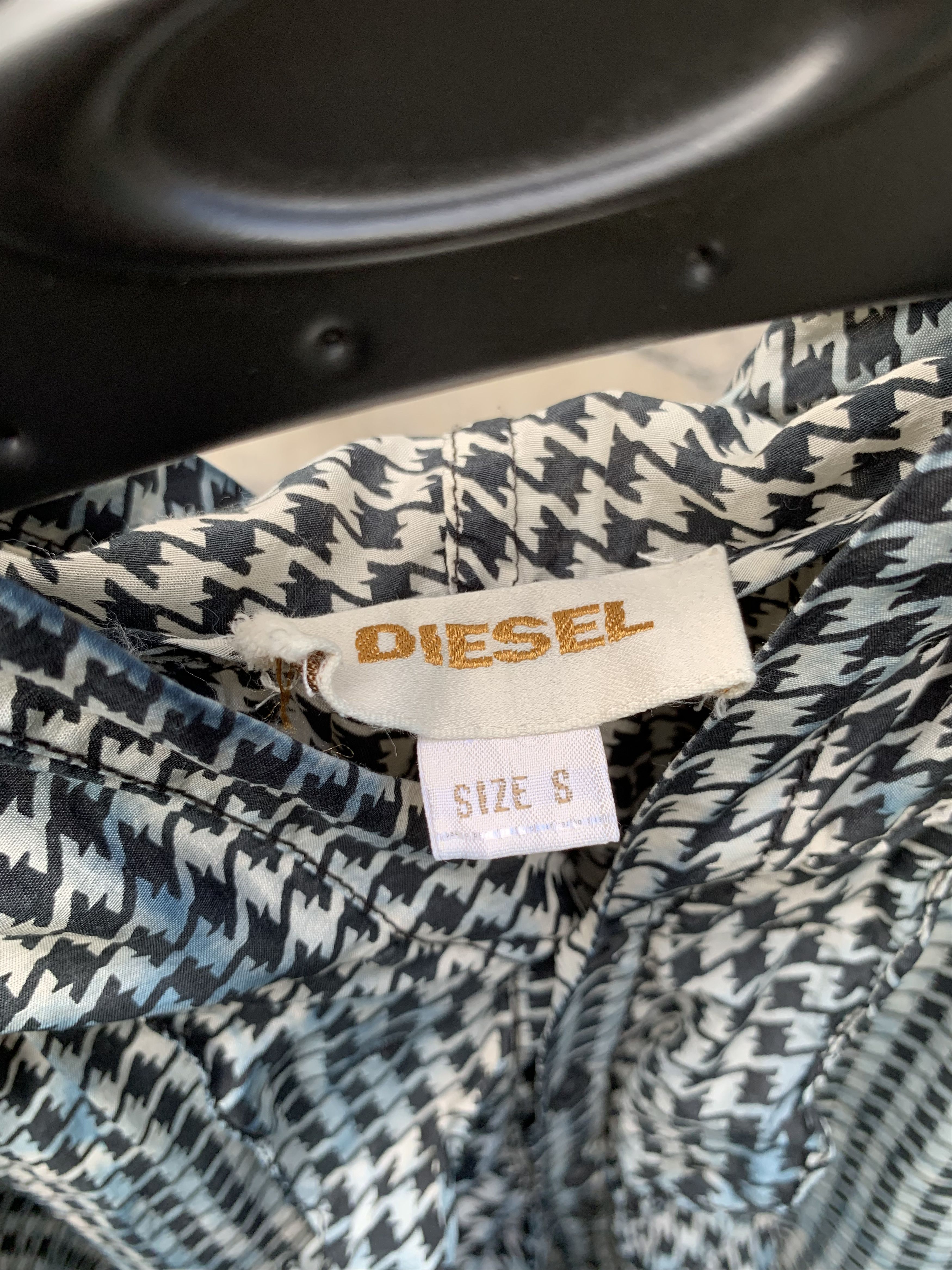 Diesel Diesel Short Sleeve Hooded Blouse Ruffles Houndstooth Patter Size S / US 4 / IT 40 - 12 Thumbnail