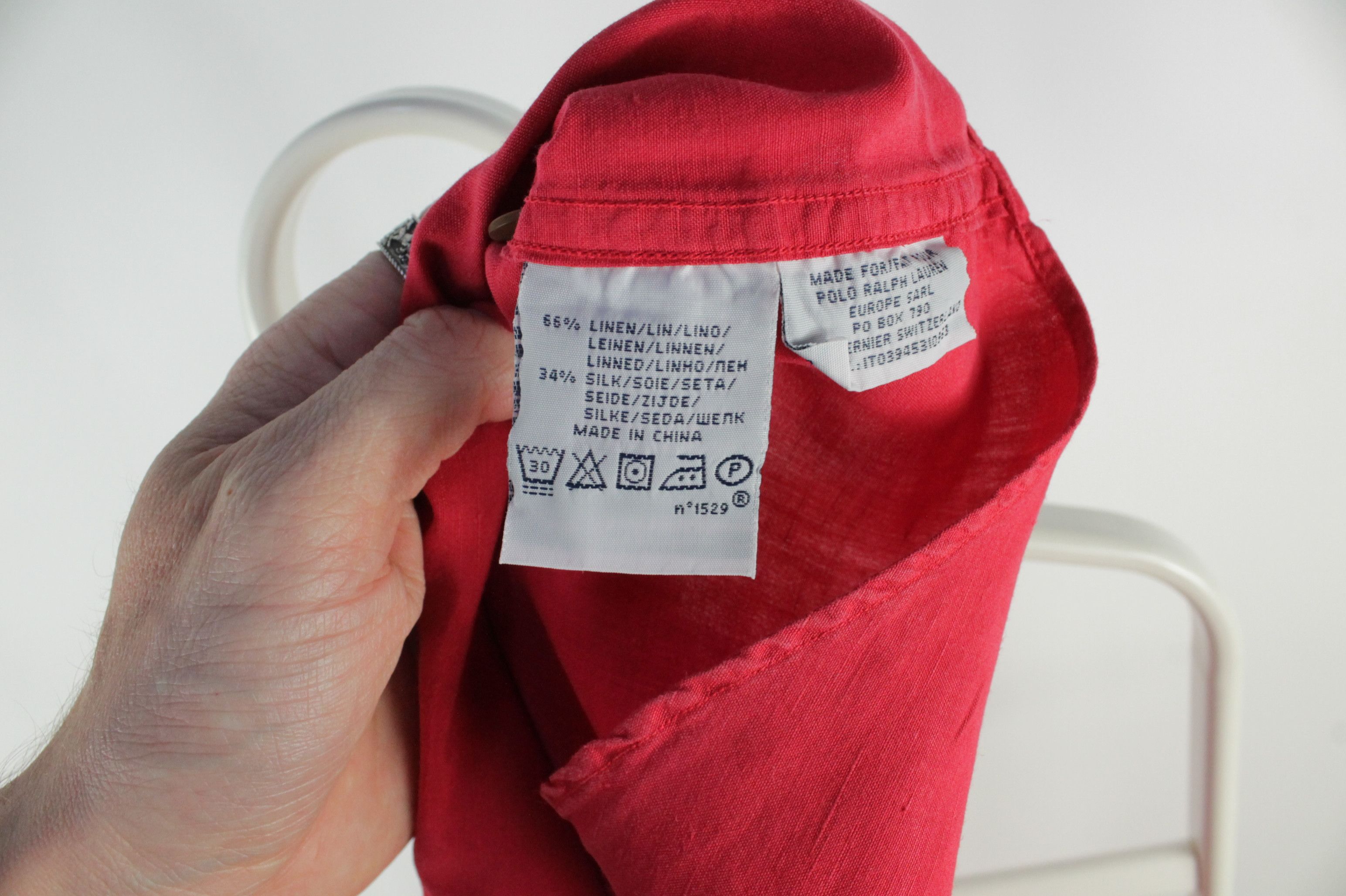 Polo Ralph Lauren Vintage Polo Ralph Lauren Red Linen Silk Casual Men's Shirt Size US M / EU 48-50 / 2 - 8 Thumbnail